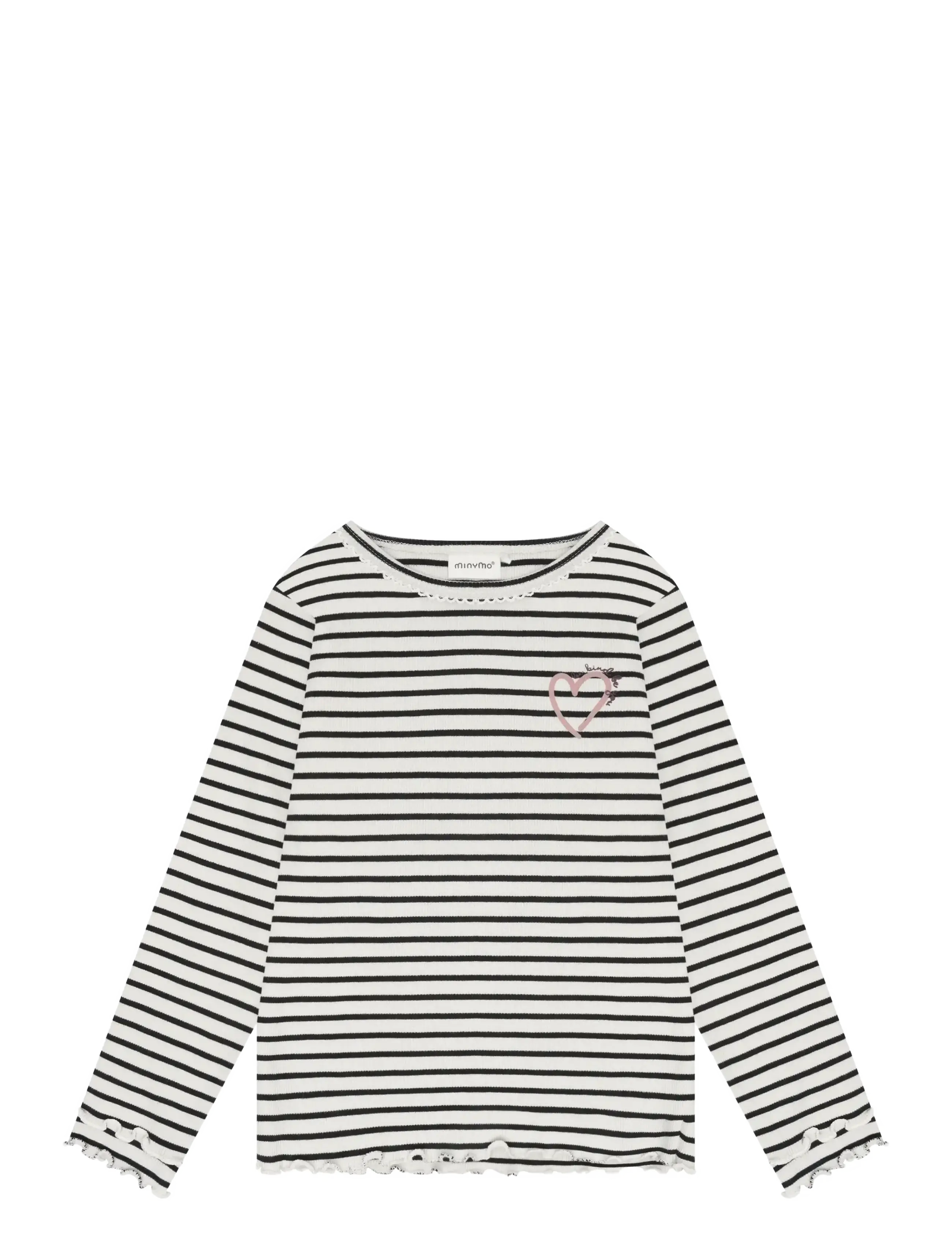Minymo T-Shirt LS Y/D Rib - Minymo - TAP SHOE / black