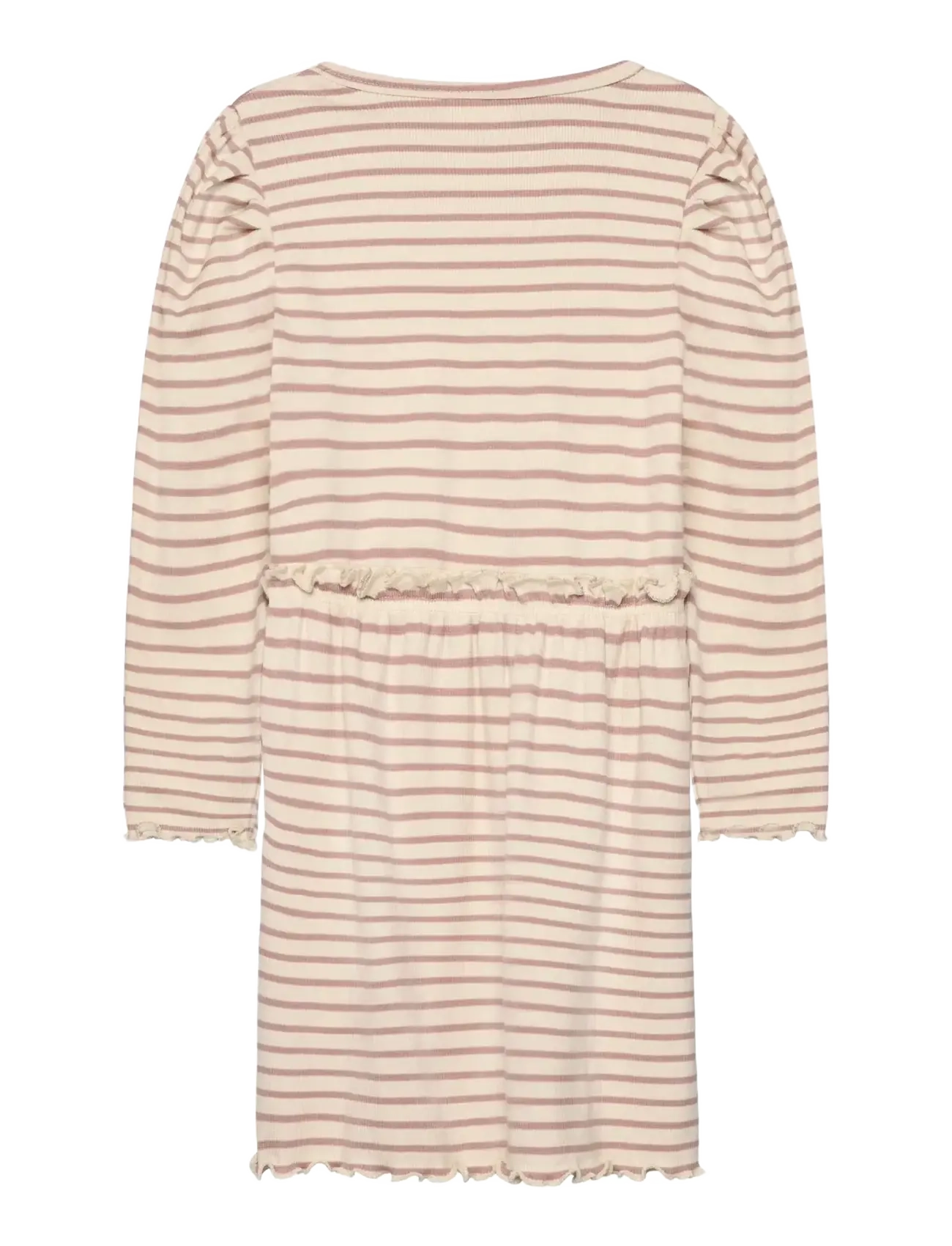 Minymo - Dress LS Y/D Rib - langärmelige babykleider - fawn - 1