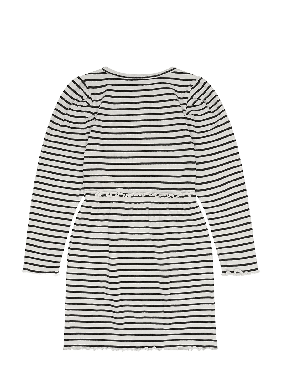 Minymo - Dress LS Y/D Rib - långärmade babyklänningar - tap shoe - 1