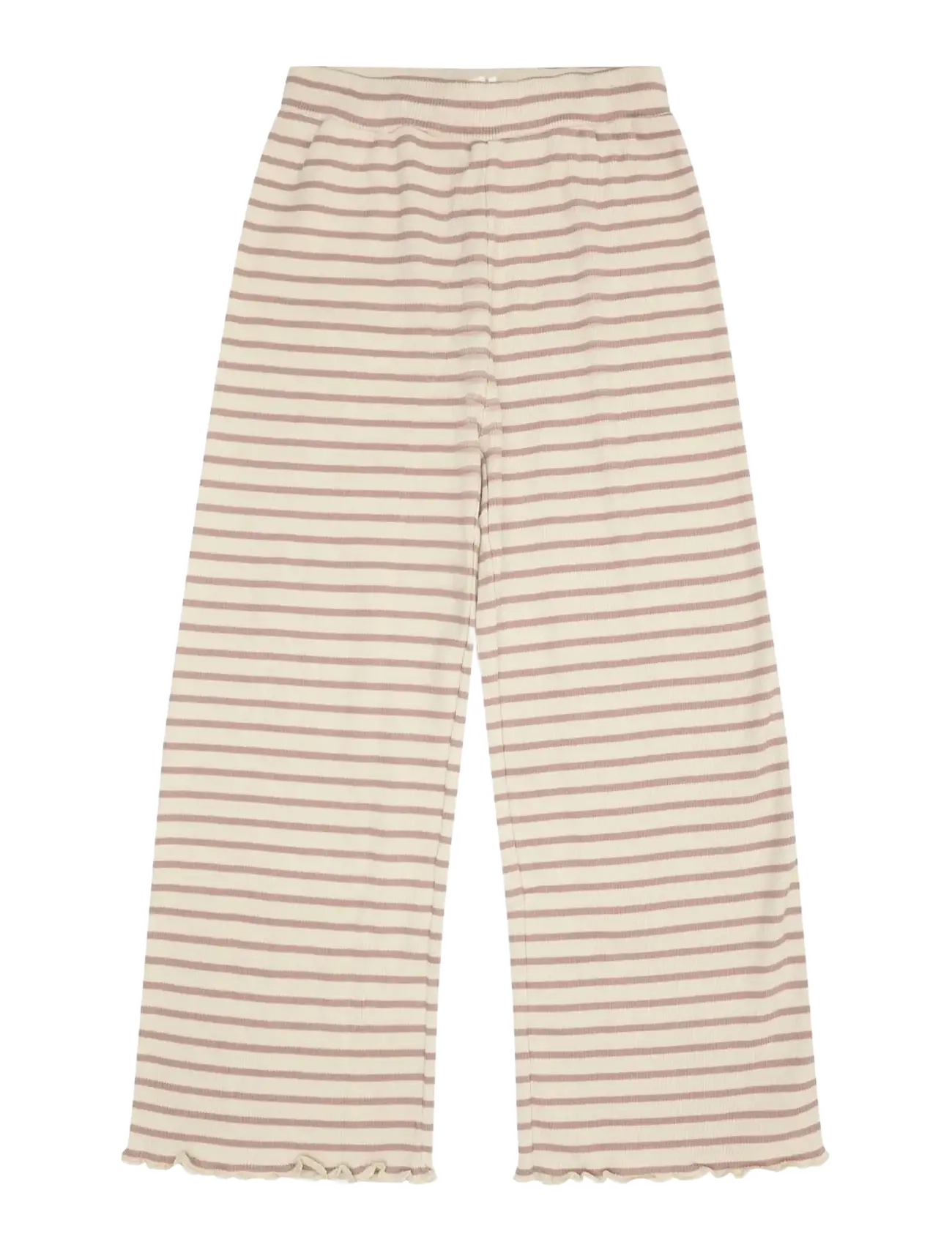 Minymo Pants Y/D Rib, 110, Beige, Underdele > Bukser, Børn