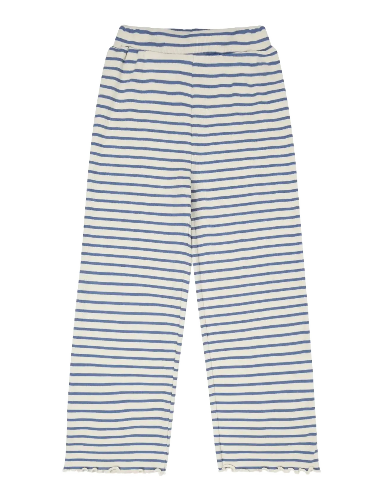 Minymo Pants Y/D Rib, 110, Blue, Underdele > Bukser, Børn