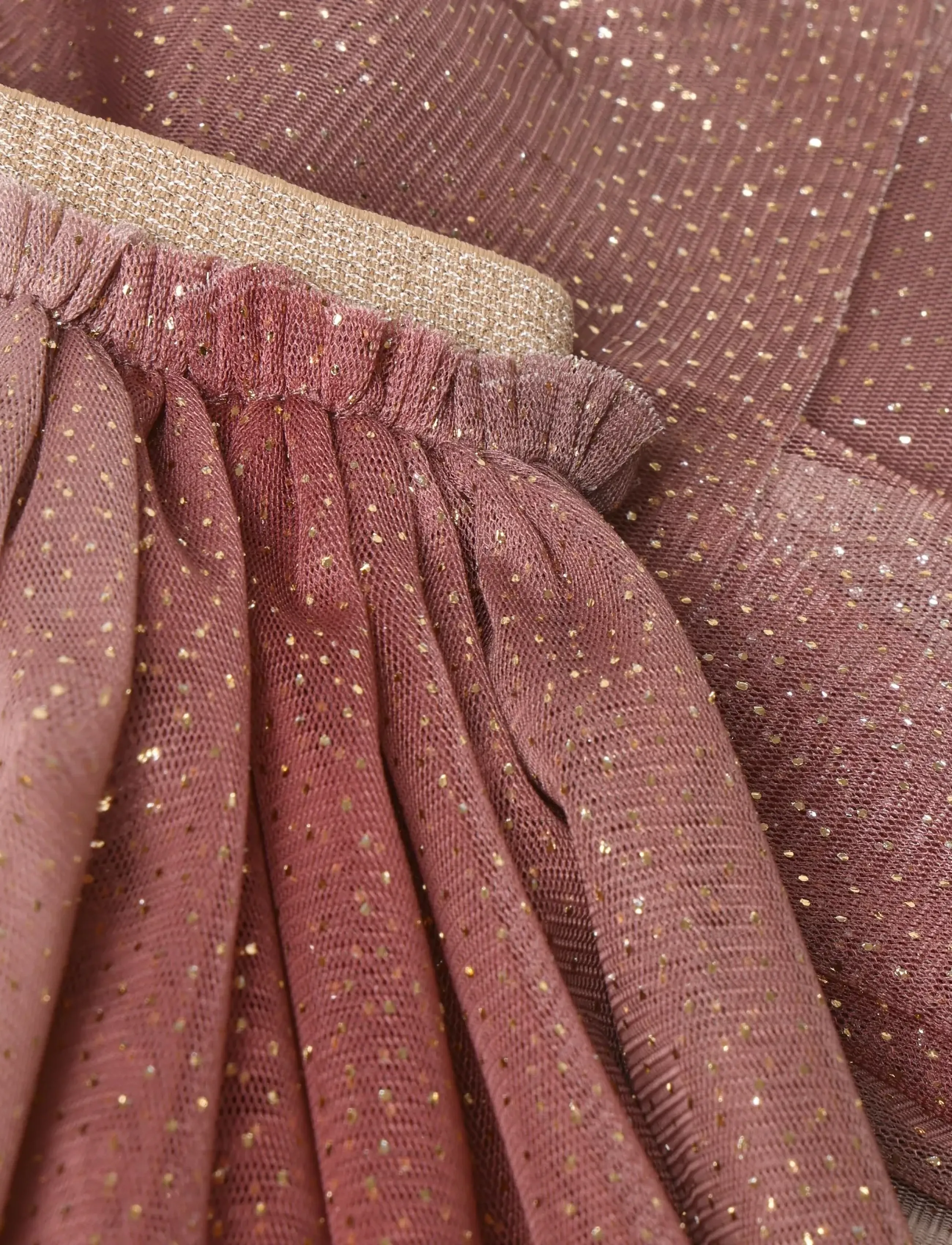 Minymo - Skirt Mesh W. Glitter - tylnederdel - huckleberry - 2