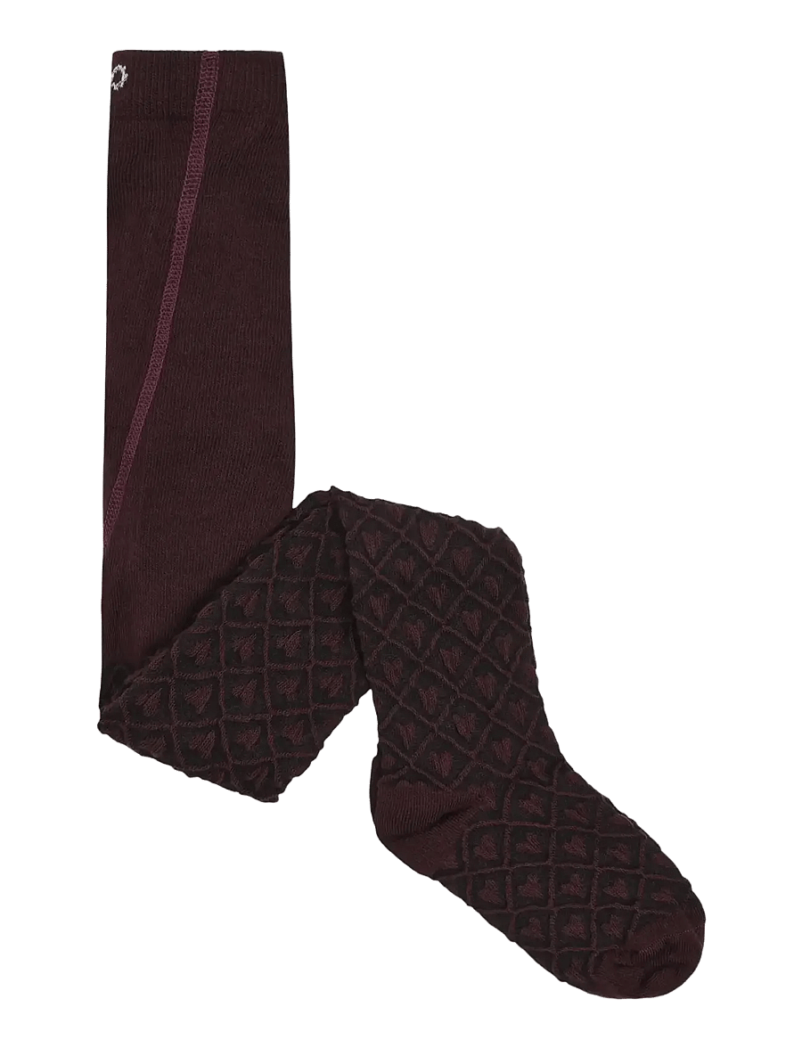 Minymo - 2-Pack Stockings w. Pattern - strumpbyxor - huckleberry - 1