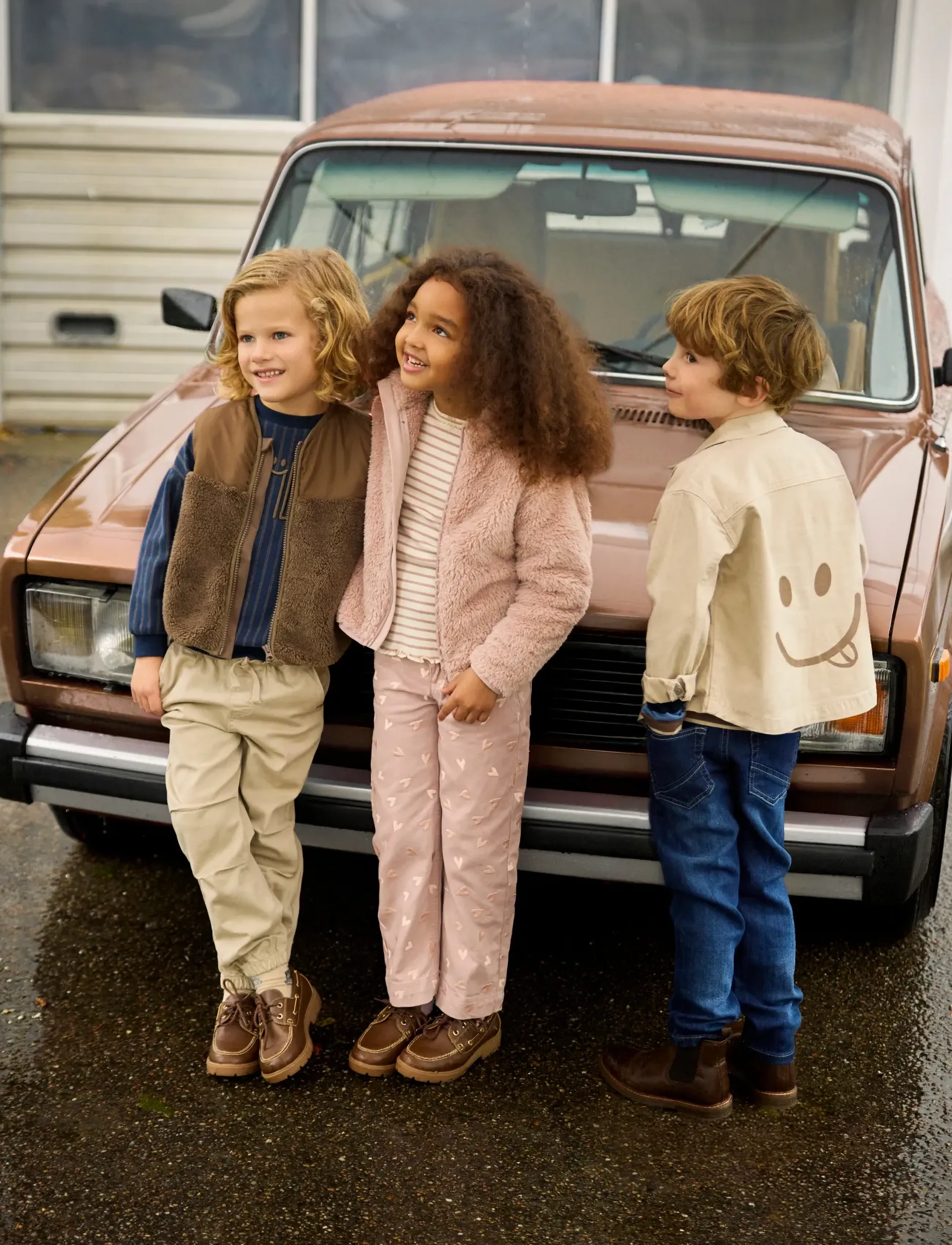 Minymo Teddy Jacket Glitter, 110, Fleece Oberbekleidung, Beige - Jackets, Kinder