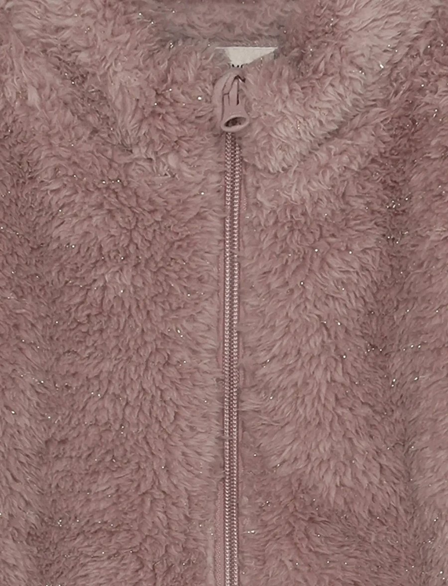 Minymo - Teddy Jacket Glitter - fleecejacken - fawn - 4