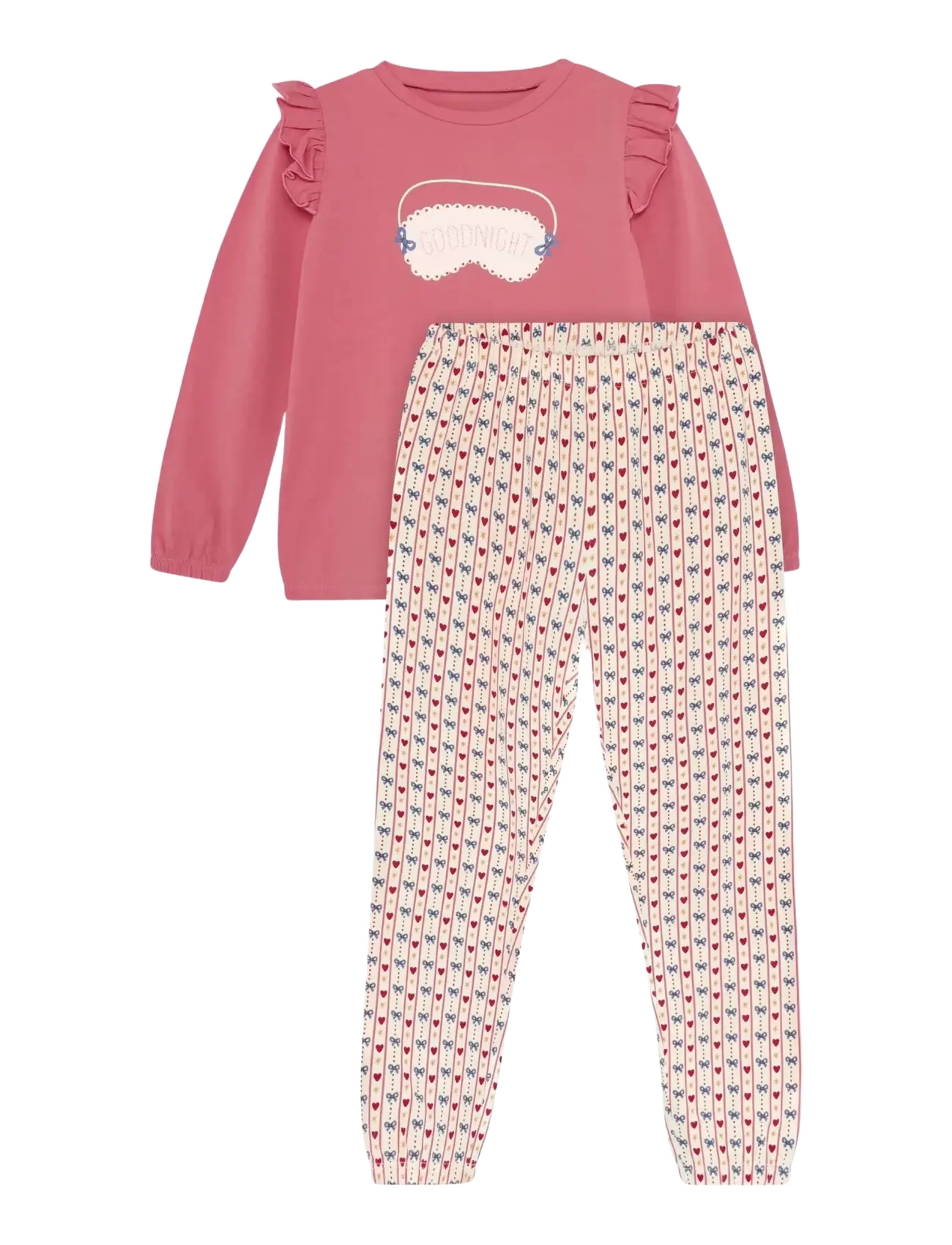 Minymo Pyjamas Ls Set Aop, 110, Pyjamas, Rosa - Pyjama Sets, Kinder