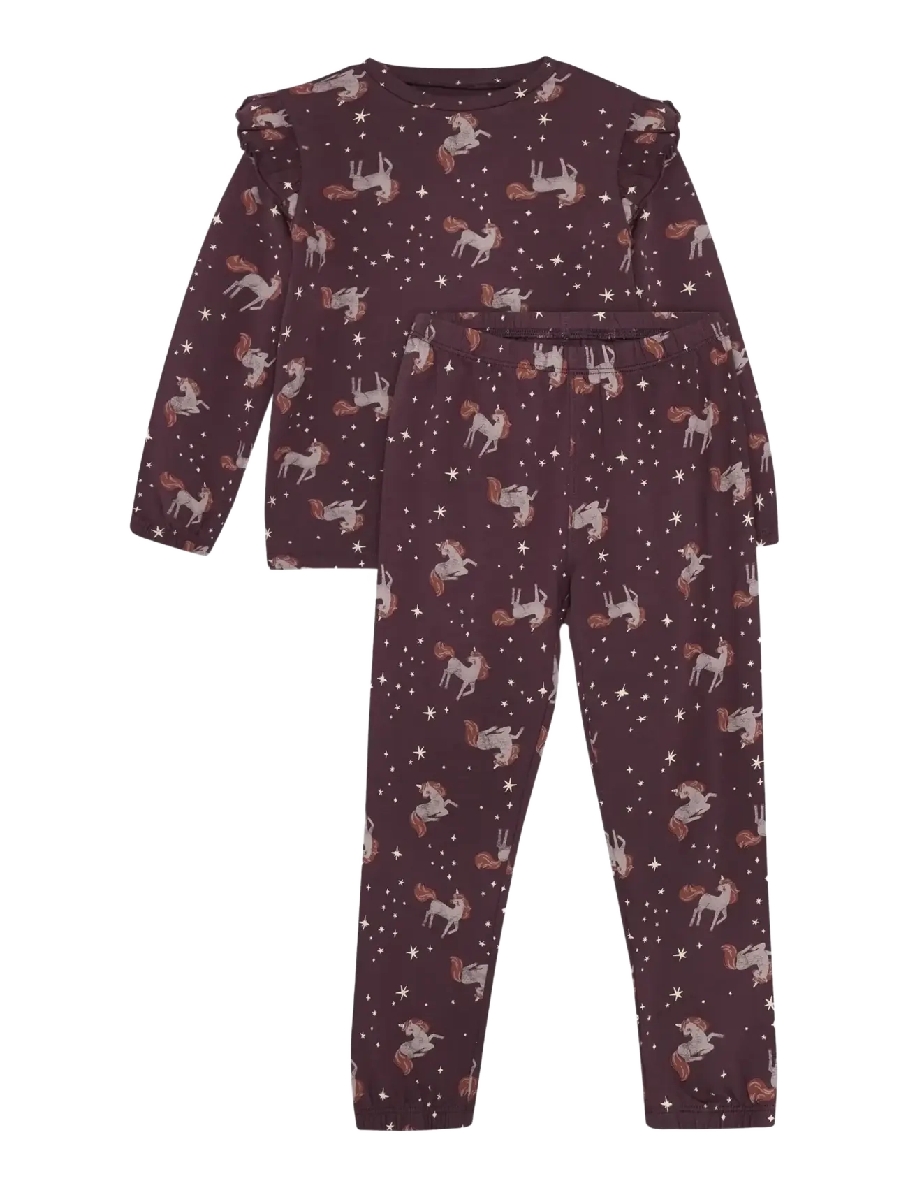 Minymo Pyjamas Ls Set Aop, 116, Pyjamas, Lila - Pyjama Sets, Kinder