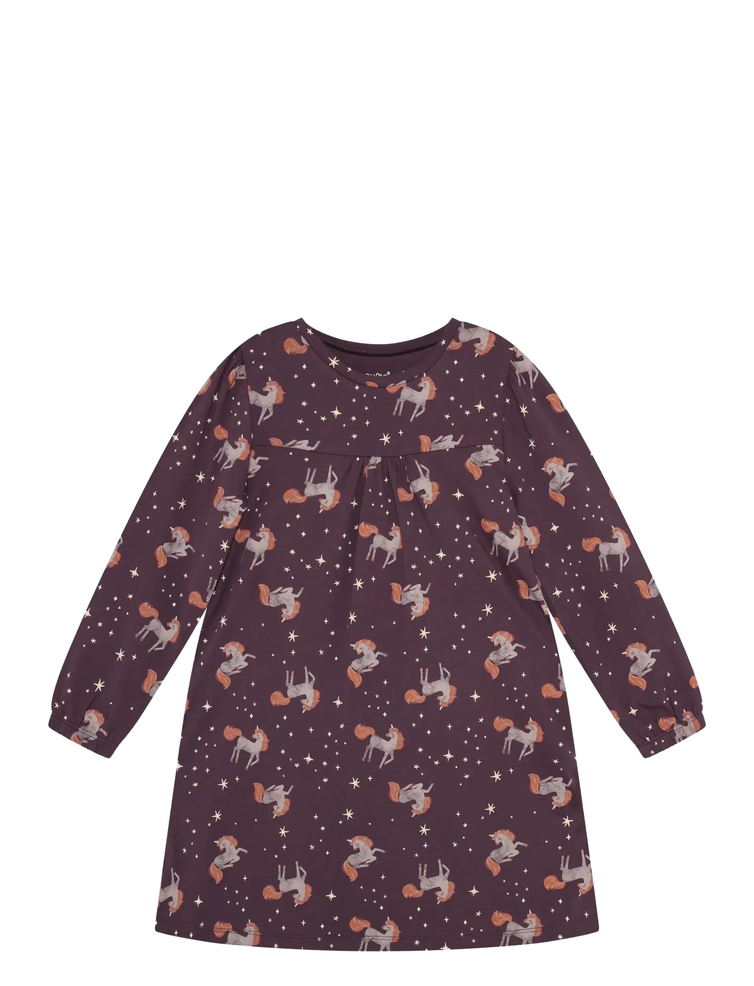Minymo Nightdress LS AOP - Sovplagg - HUCKLEBERRY / purple