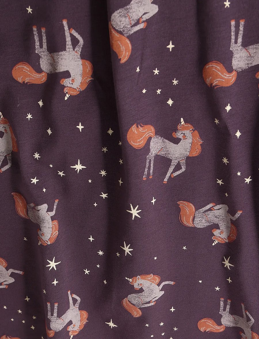 Minymo - Nightdress LS AOP - nattlinnen - huckleberry - 3