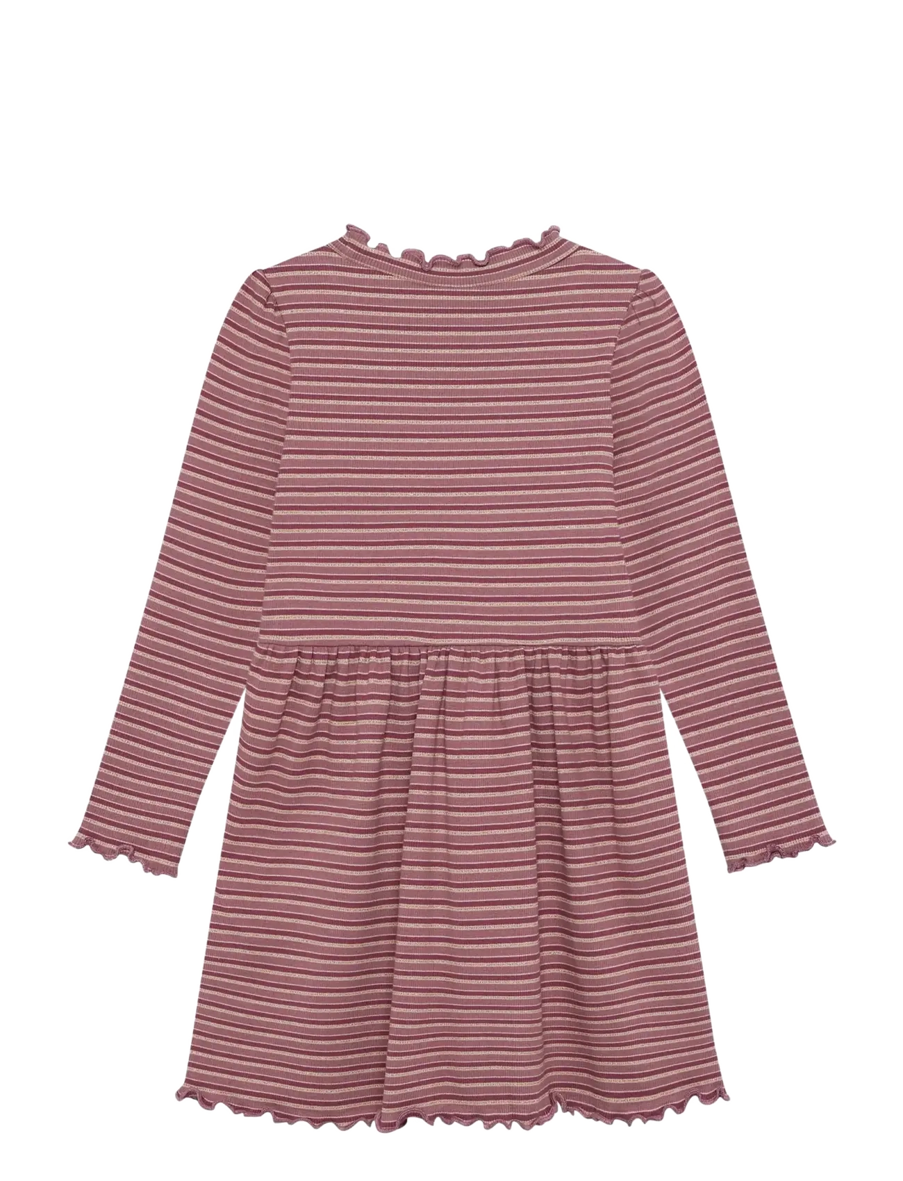 Minymo - Dress LS Rib - långärmade vardagsklänningar - nostalgia rose - 2