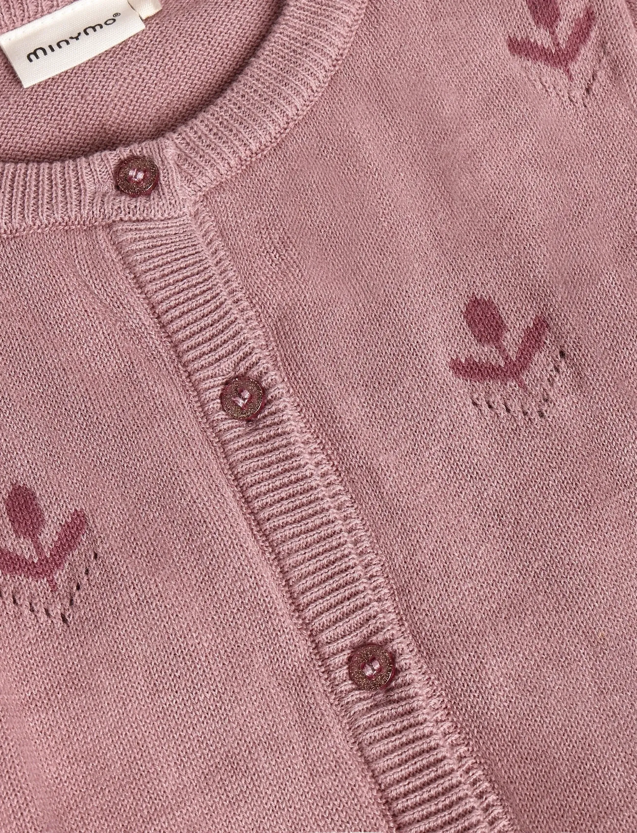 Minymo - Cardigan Knit - cardigans - nostalgia rose - 2