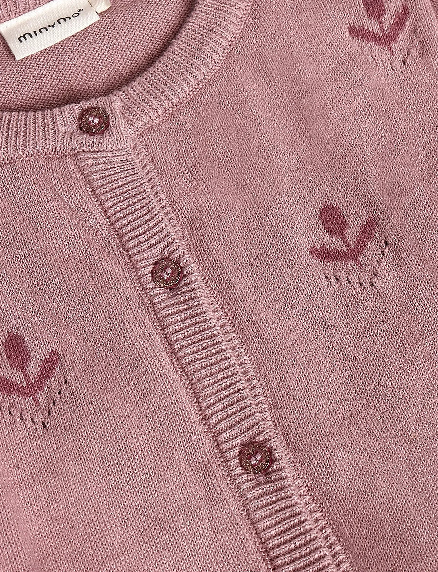 Minymo - Cardigan Knit - cardigans - nostalgia rose - 2