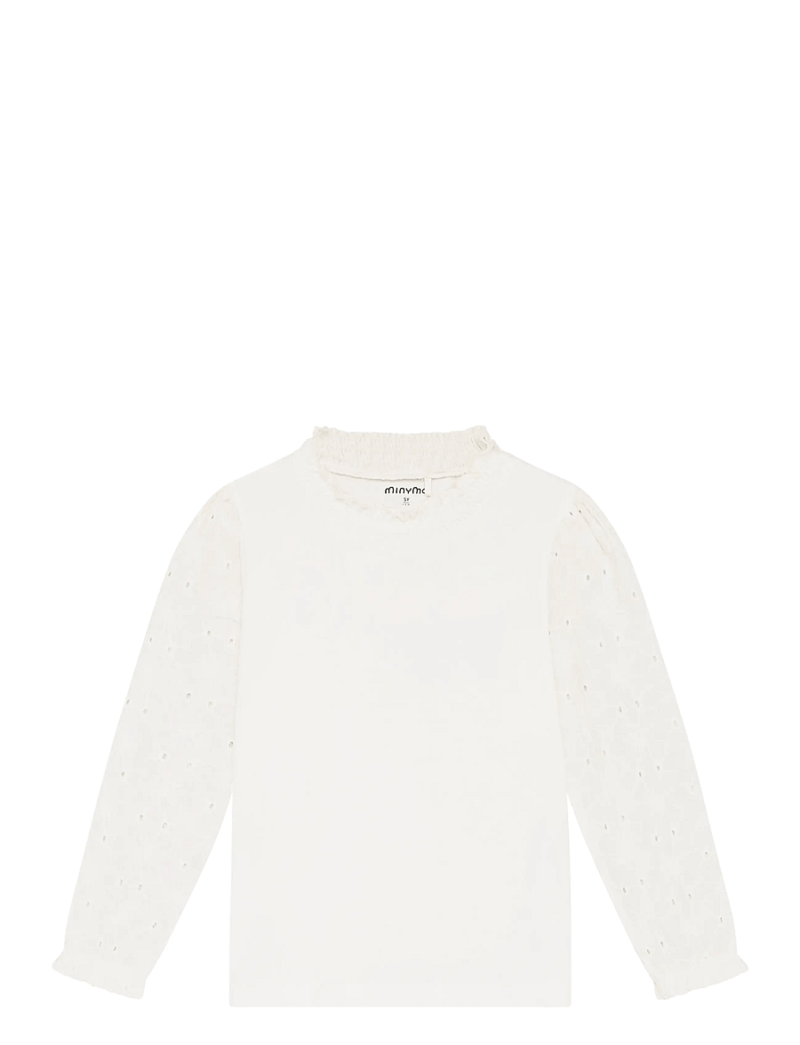 Minymo - T-shirt LS - langärmelig - snow white - 0