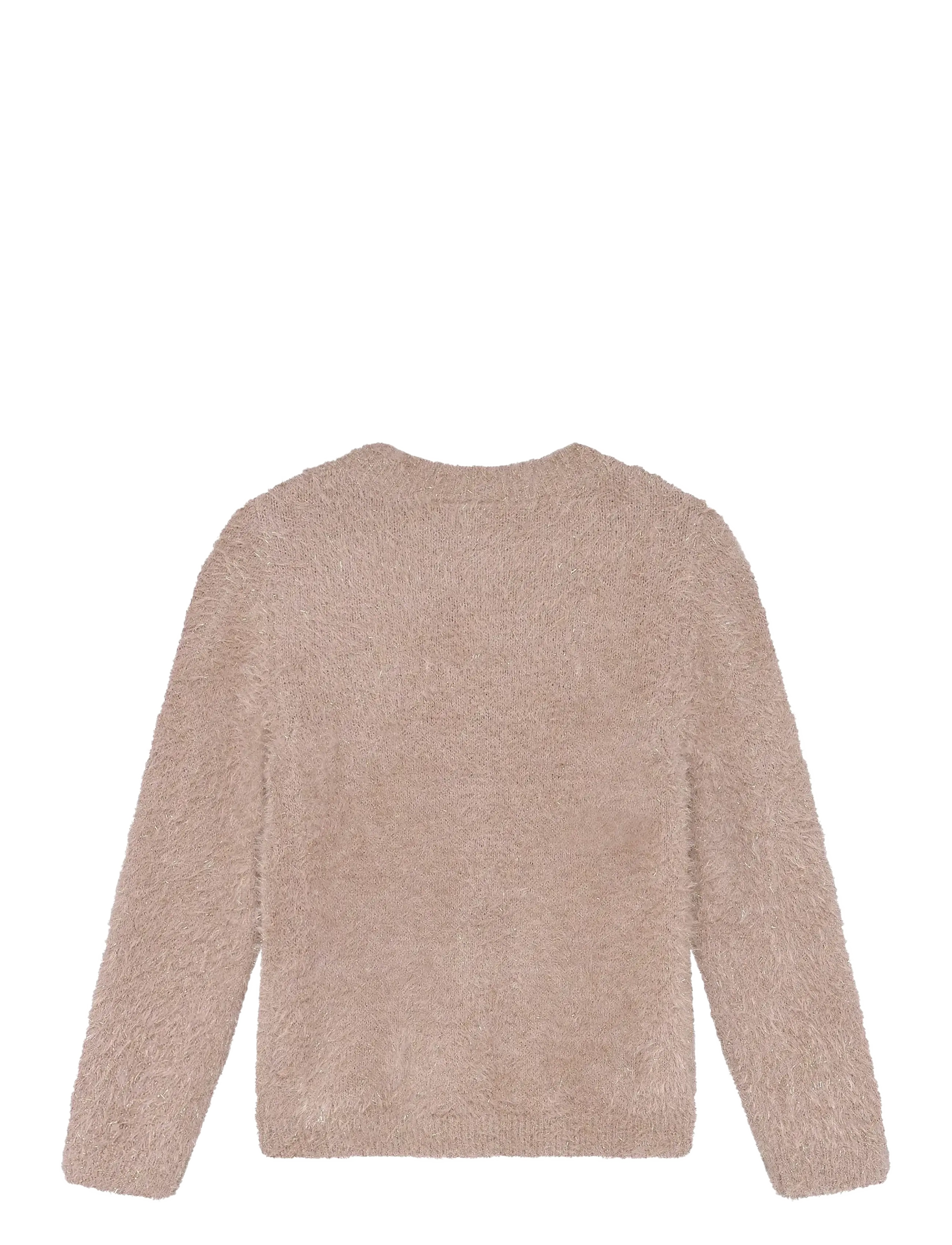 Minymo - Cardigan Knit w. Glitter - cardigans - bark - 1