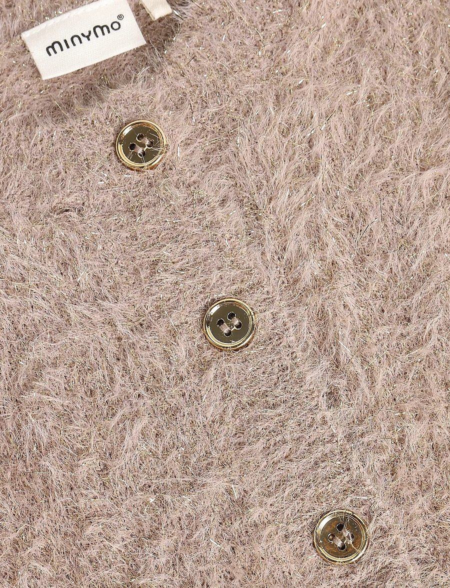 Minymo - Cardigan Knit w. Glitter - cardigans - bark - 2