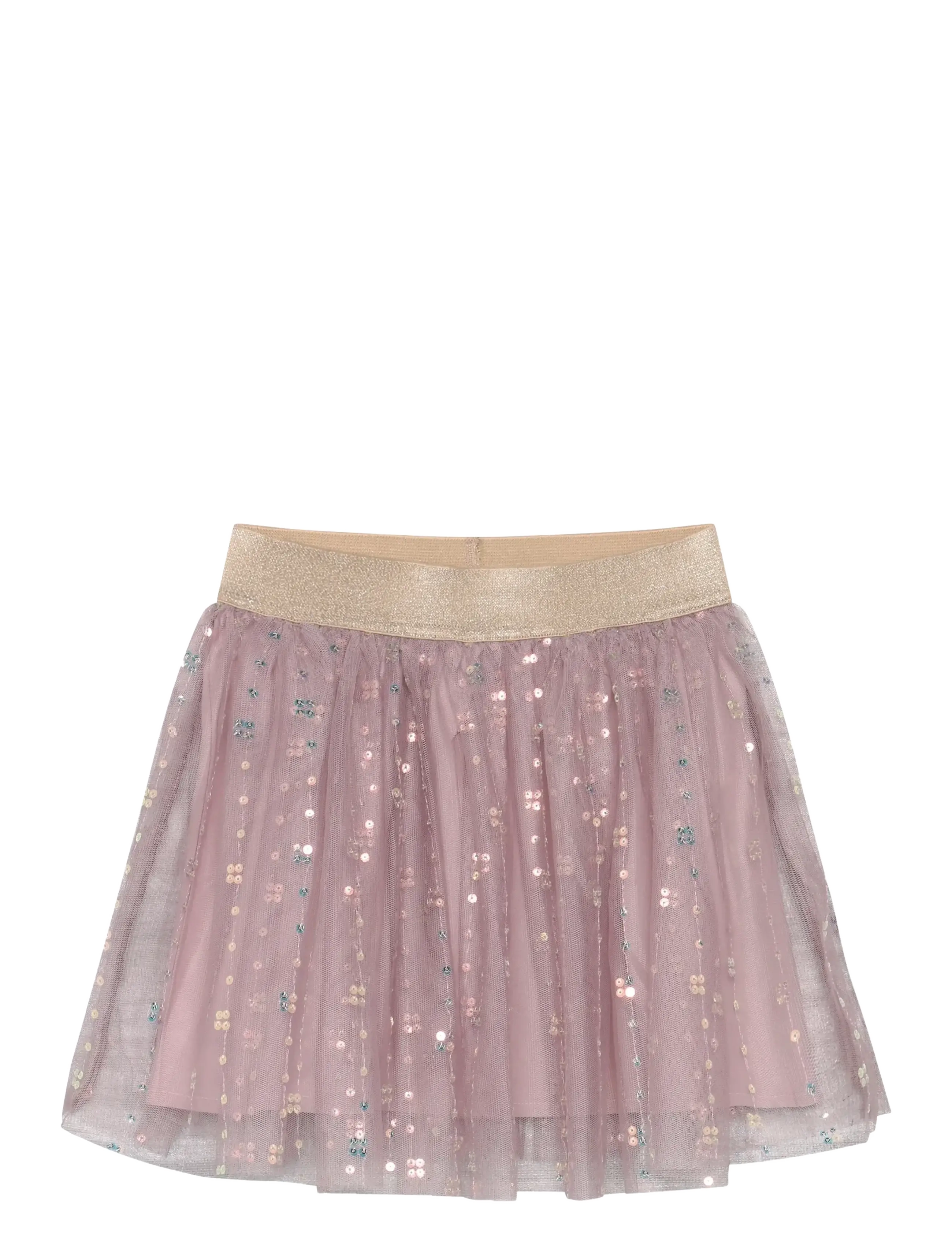 Minymo Skirt Mesh w. Sequins - Minymo - TWILLIGHT MAUVE / pink/rose