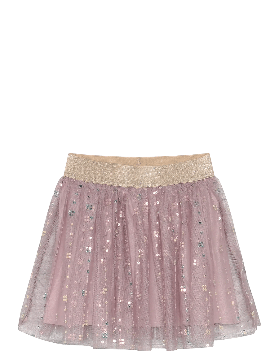 Minymo - Skirt Mesh w. Sequins - tüllseelikud - twillight mauve - 1