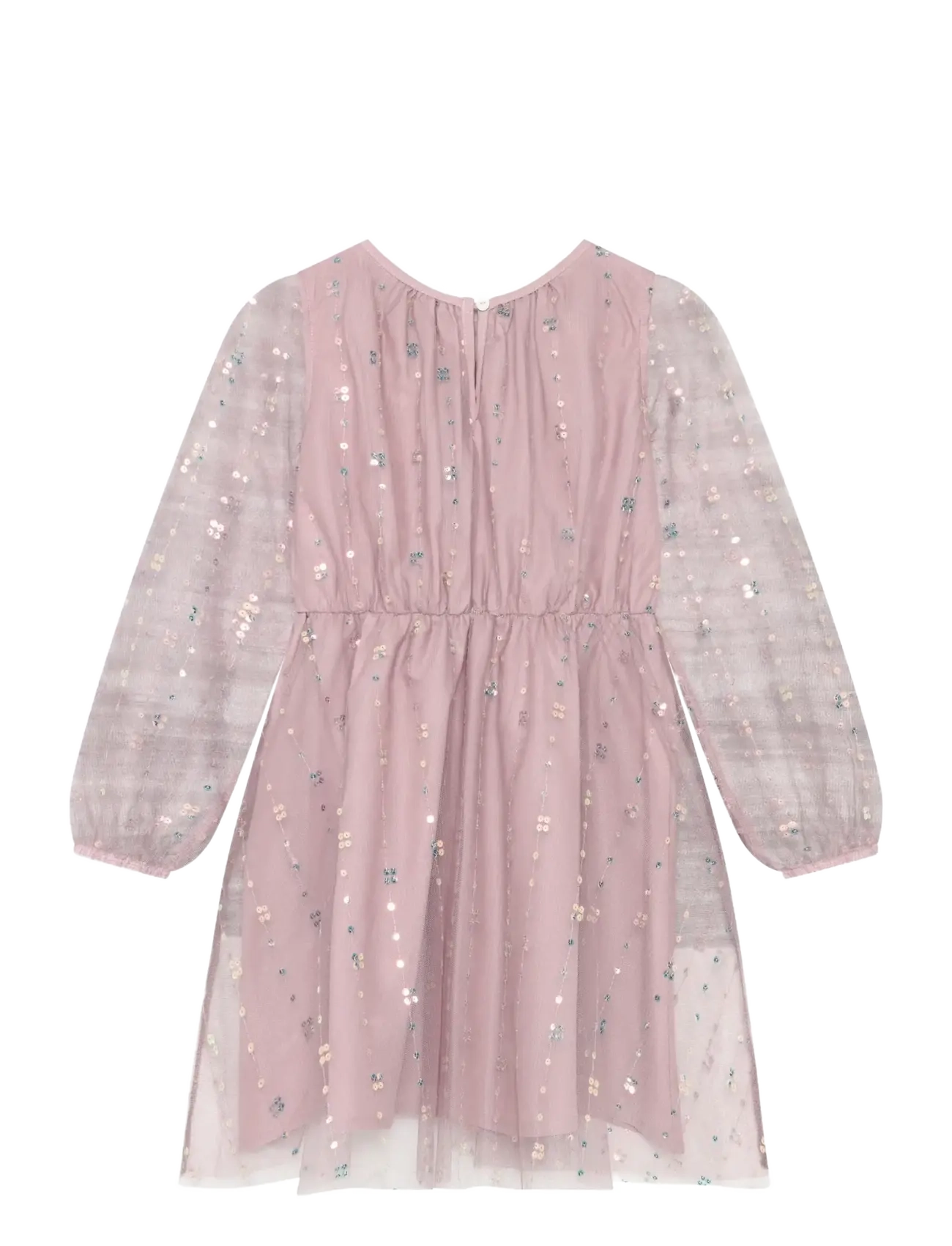 Minymo - Dress Mesh w. Sequins - twillight mauve - 1