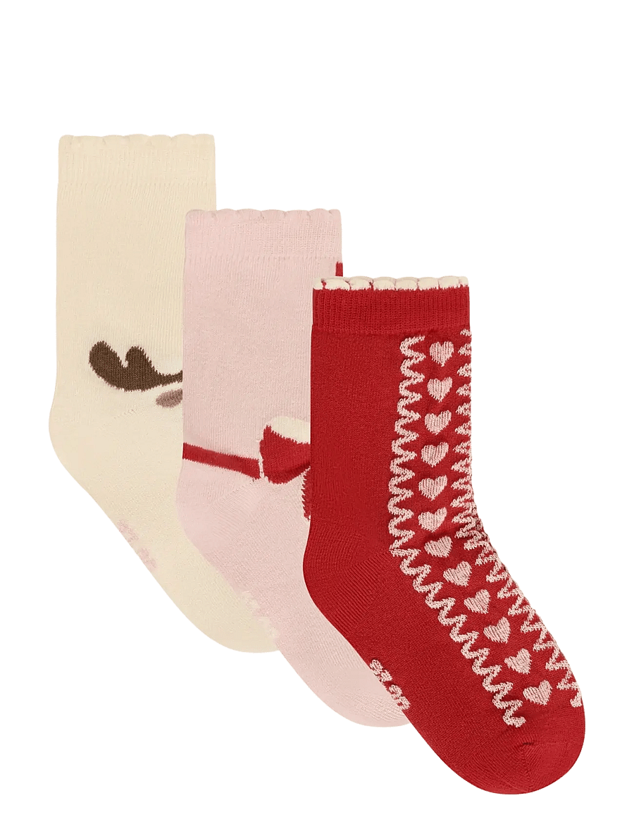 Minymo - 3-Pack Socks - baby-socken - rose dust - 0