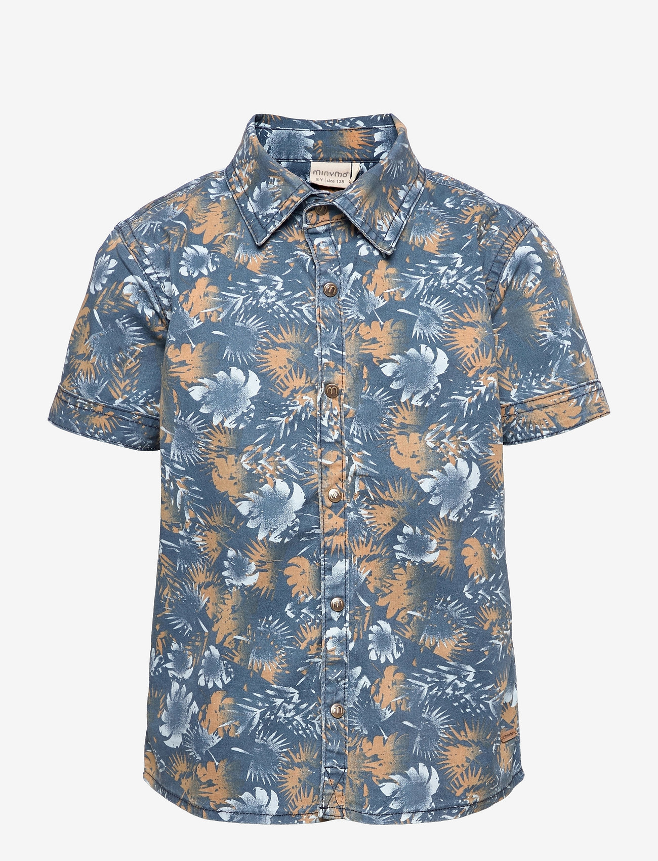 Minymo - Shirt twill AOP - dark denim - 0