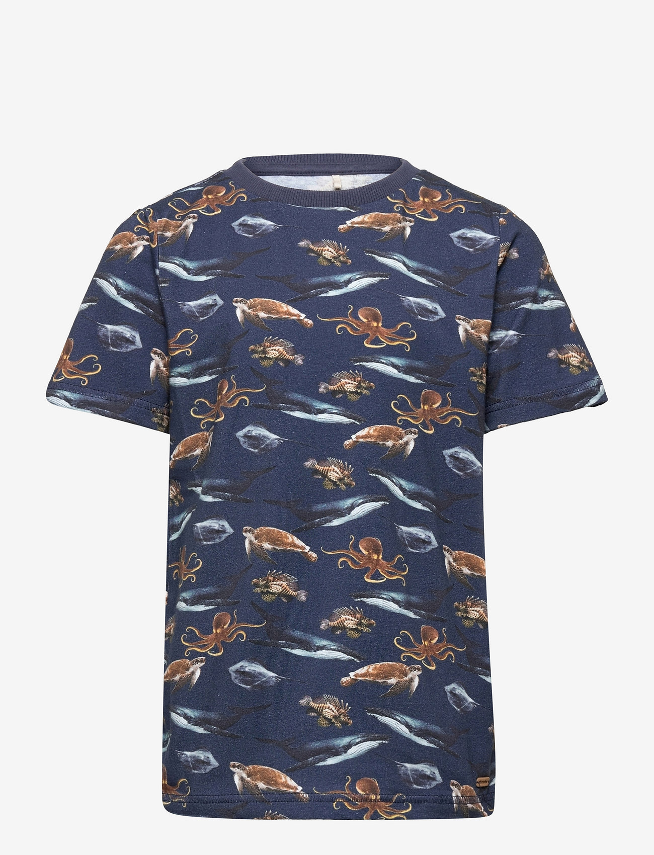 Minymo - T-shirt SS AOP - dark denim - 0
