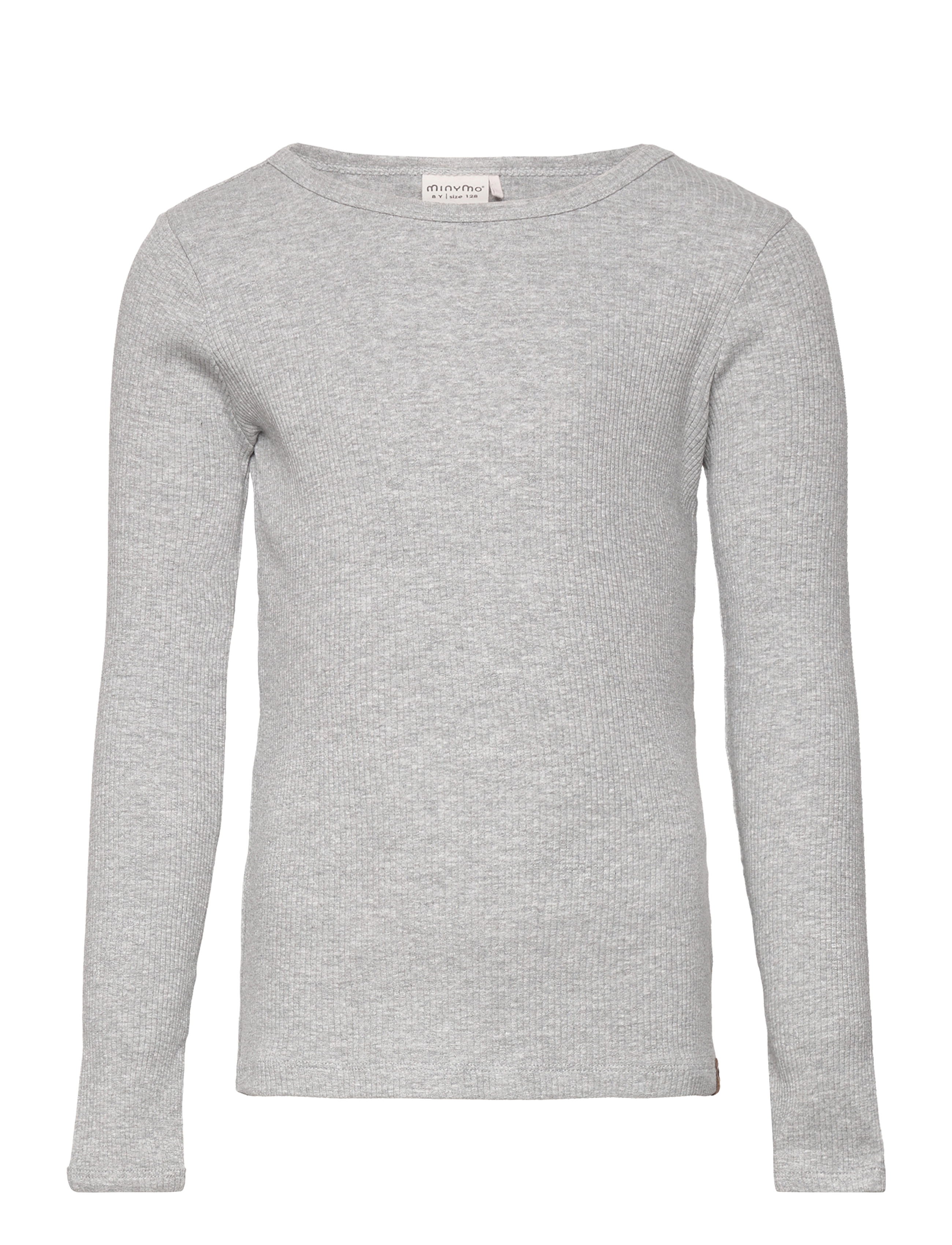 Minymo - T-shirt LS Rib - mediumgreymelange - 0
