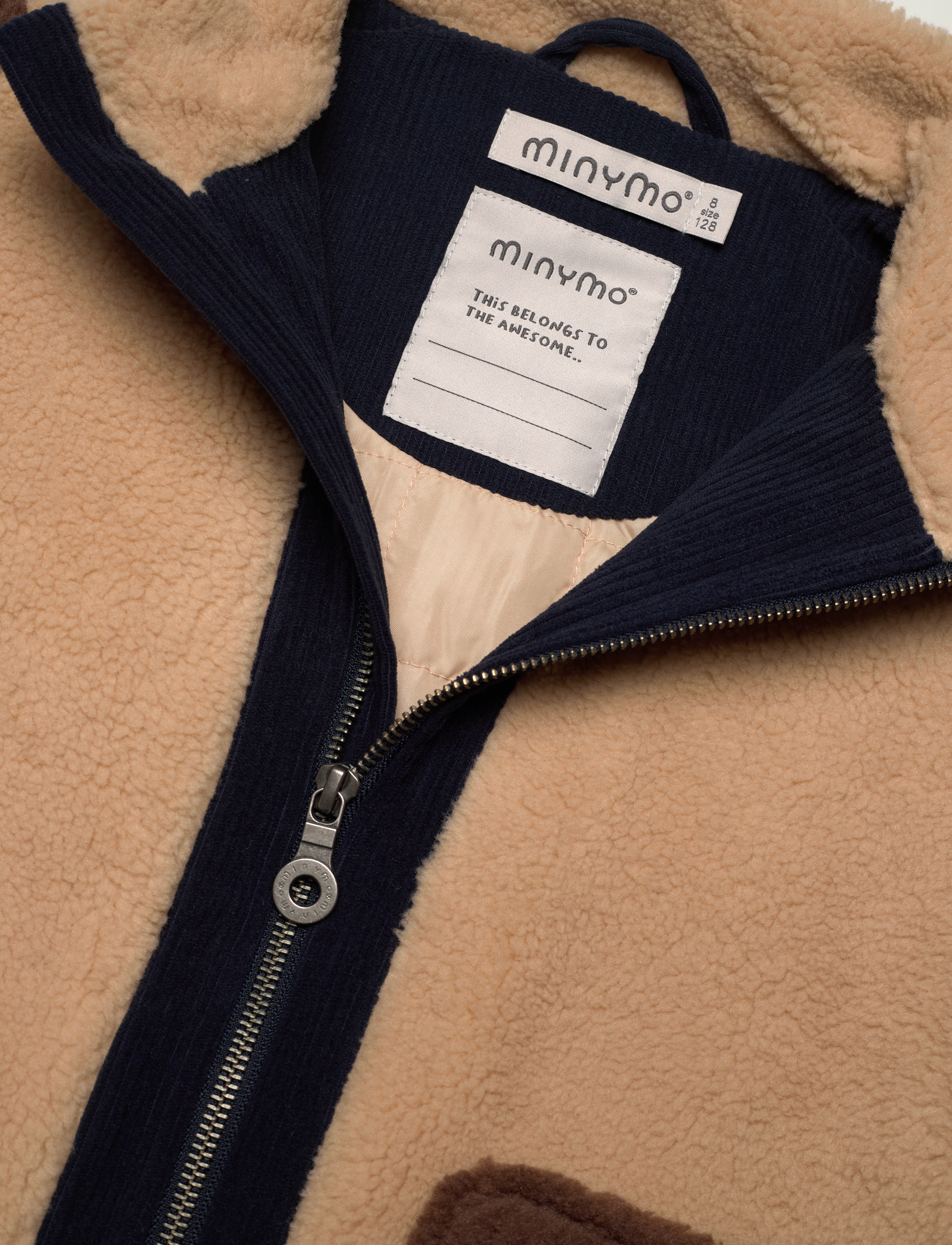 Minymo - Jacket Teddy - pebble - 2