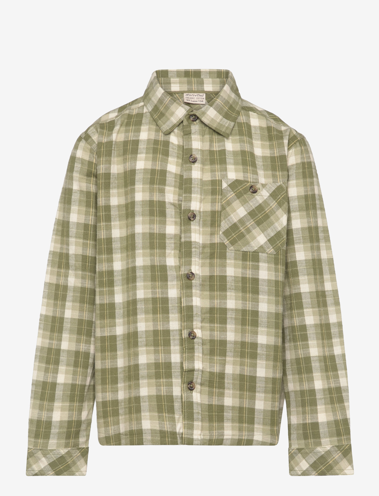Minymo - Shirt LS Check - olivine - 0