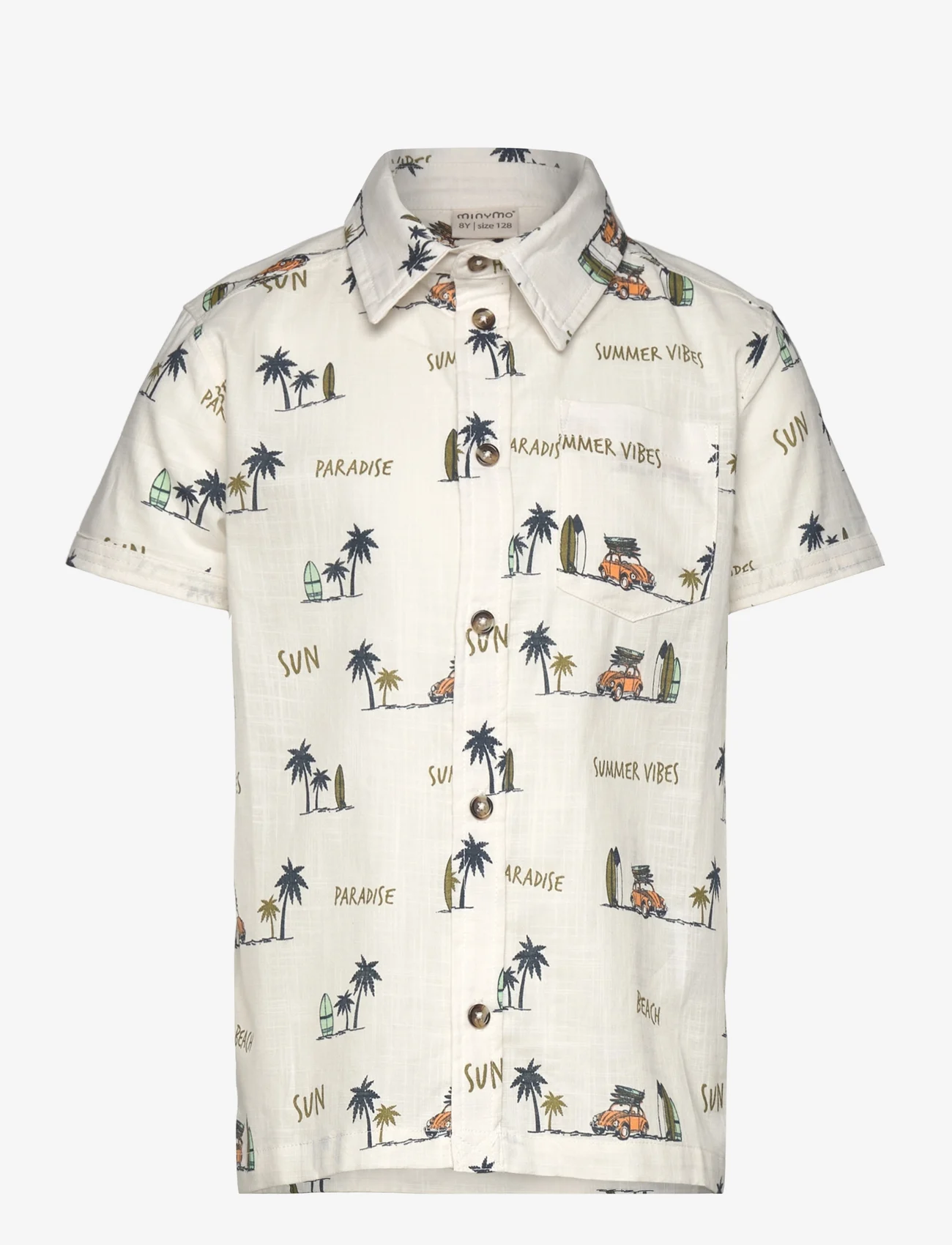Minymo - Shirt SS AOP - kurzärmlige hemden - pristine - 0