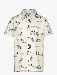 Minymo - Shirt SS AOP - kortärmade skjortor - pristine - 0