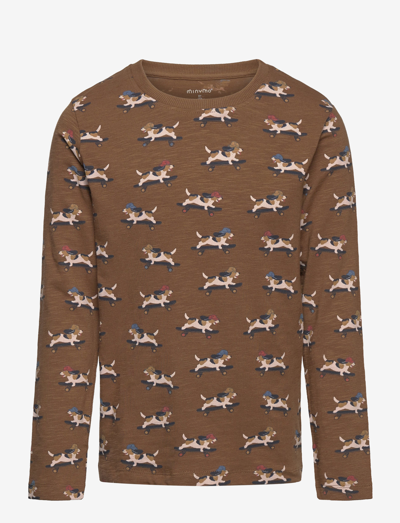 Minymo - T-shirt LS AOP - sepia - 0
