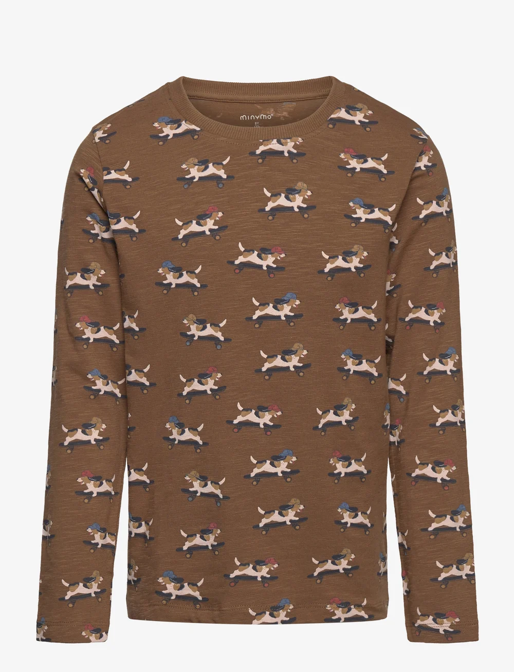 Minymo - T-shirt LS AOP - langærmede - sepia - 0