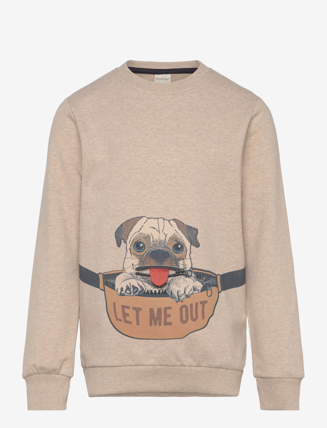 Minymo - Sweatshirt LS - efterårstøj - beige melange - 0