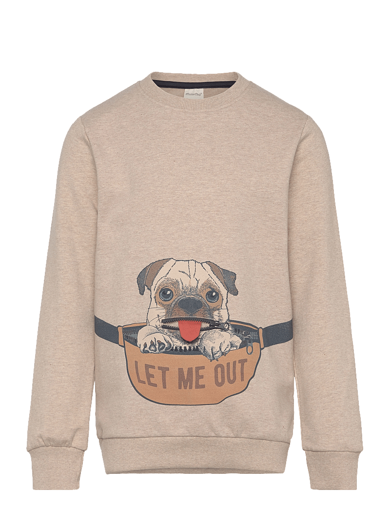 Minymo - Sweatshirt LS - sweatshirts - beige melange - 0
