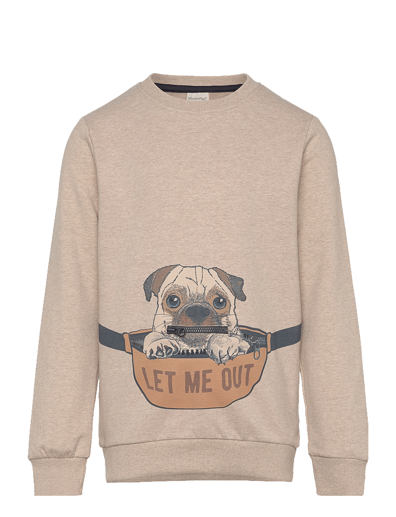 Minymo - Sweatshirt LS - sweatshirts - beige melange - 1
