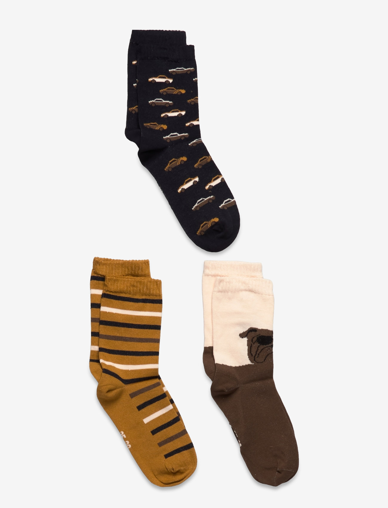 Minymo - 3-Pack Socks - sepia - 0