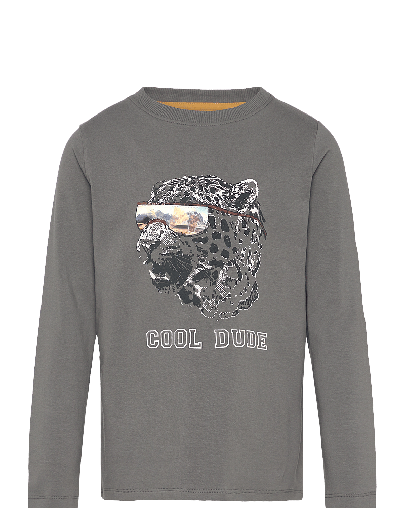 Minymo - T-shirt LS - långärmade t-shirts - gargoyle - 0