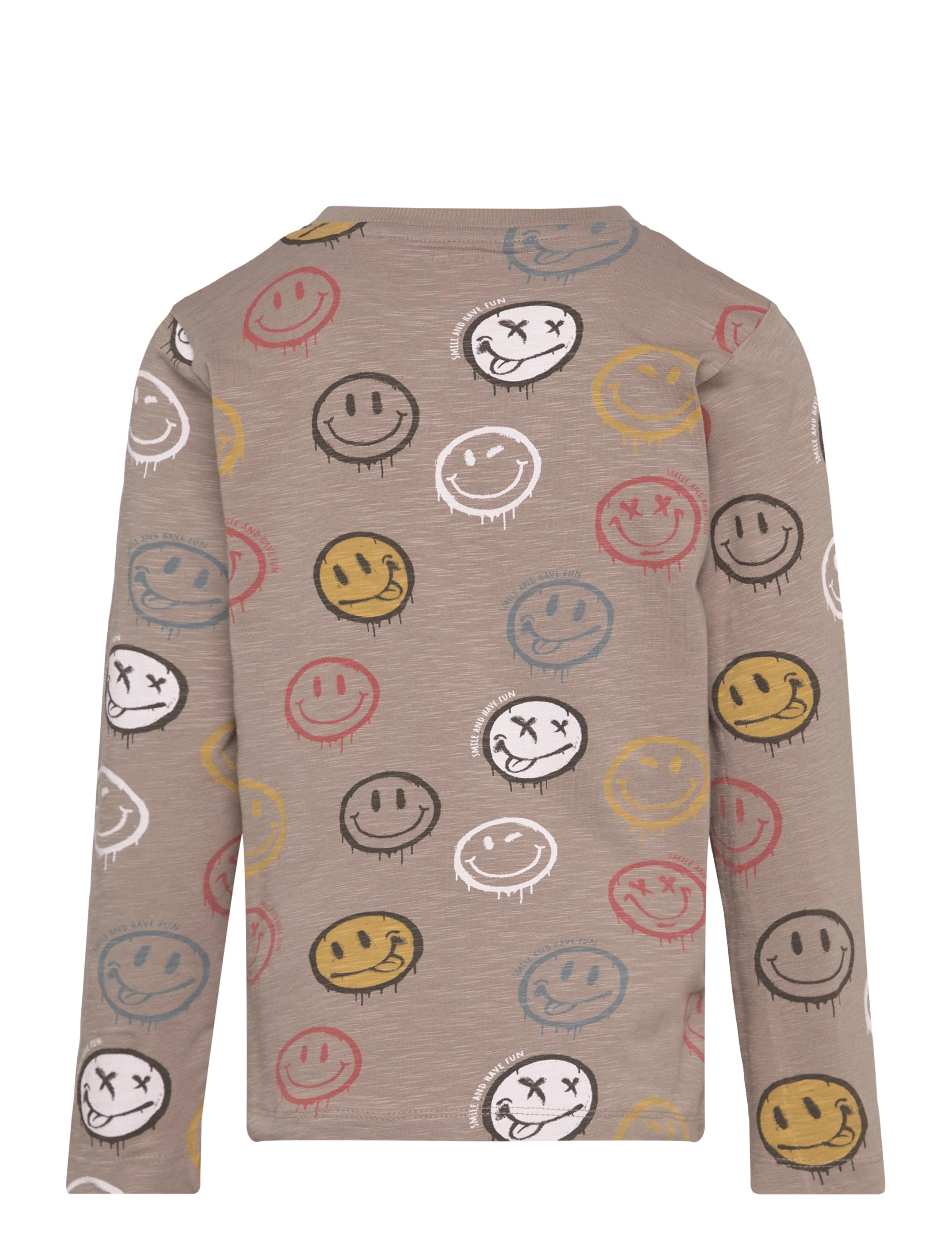 Minymo - T-shirt LS AOP - taupe gray - 1
