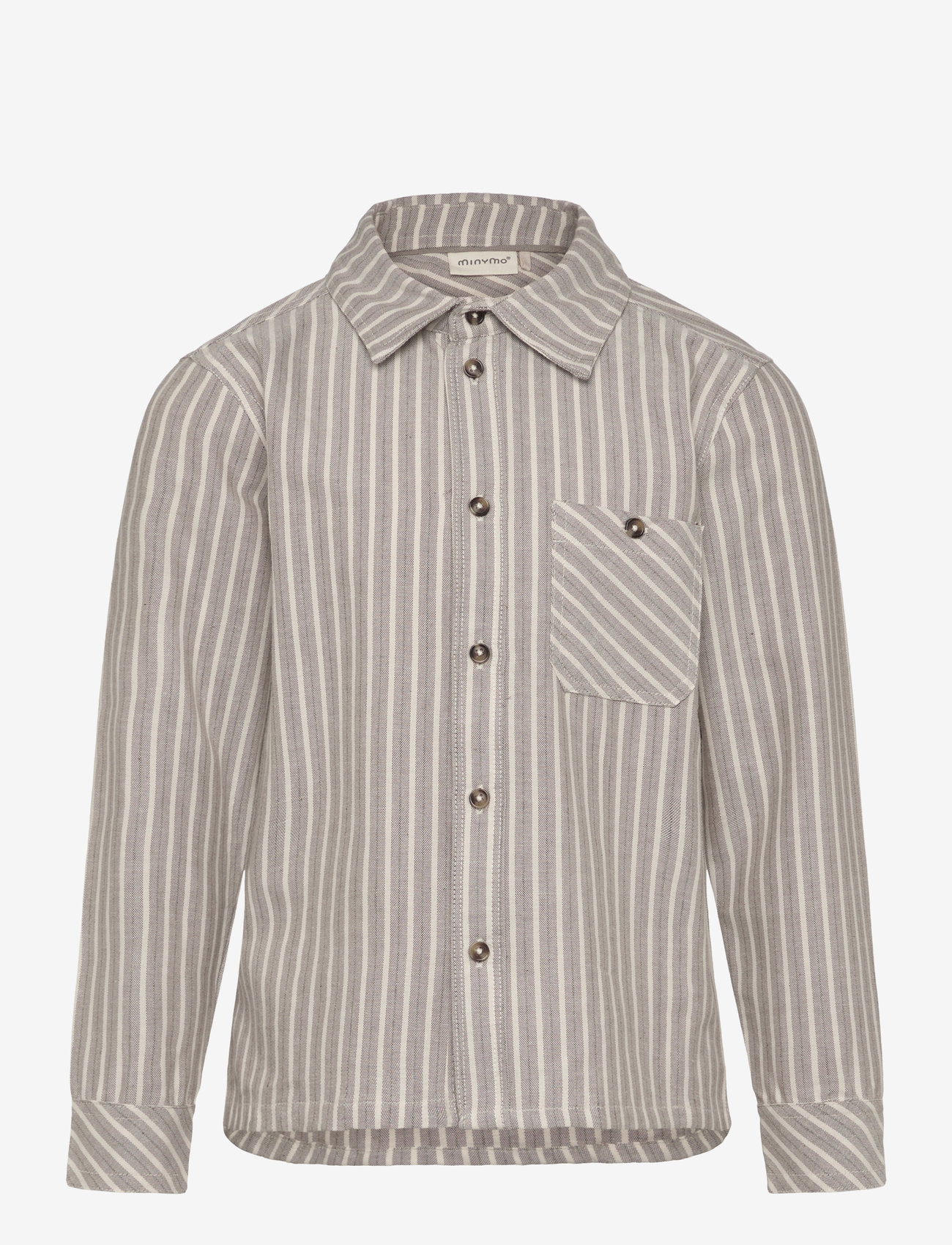 Minymo - Shirt LS Y/D - taupe gray - 0