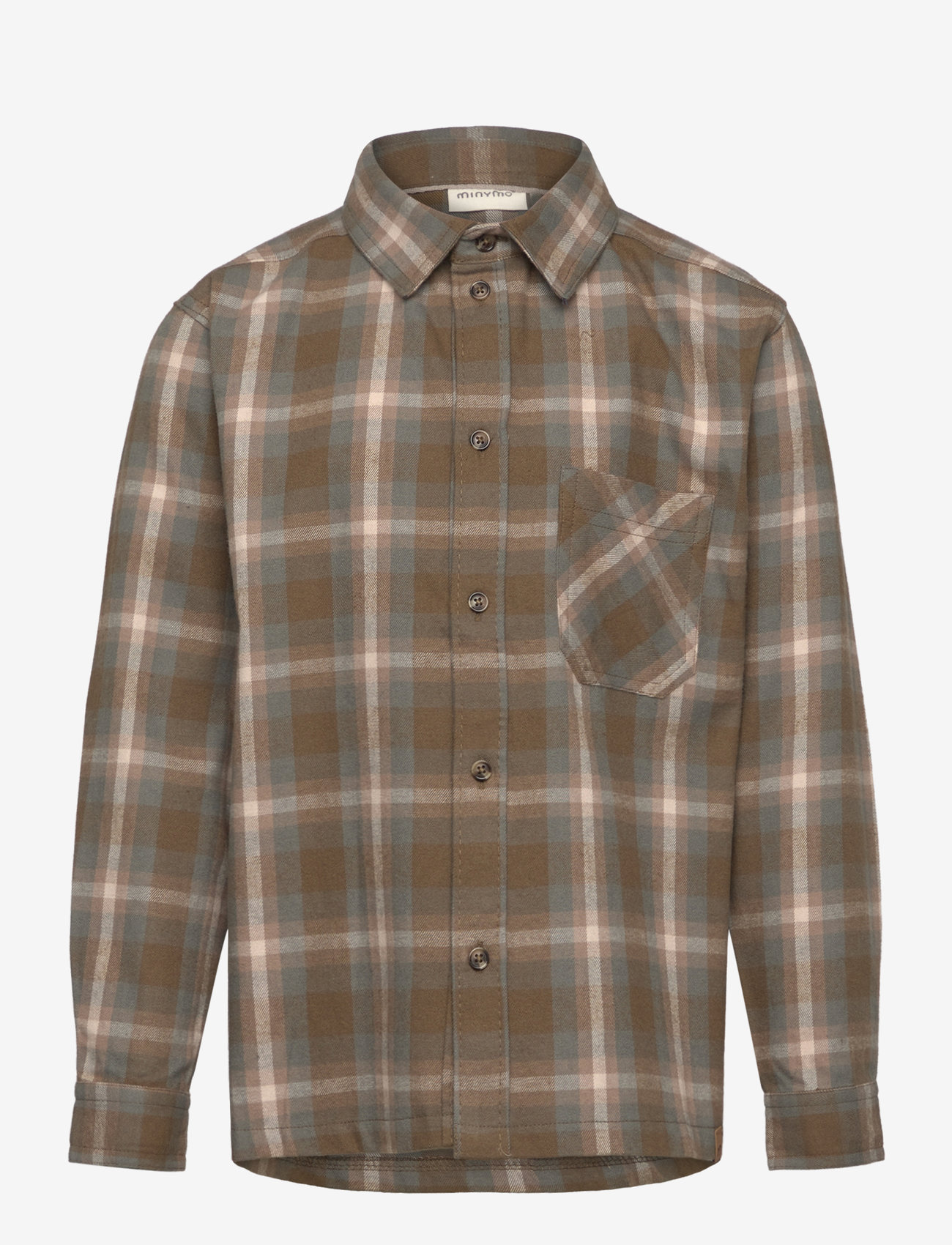 Minymo - Shirt LS Check - canteen - 0