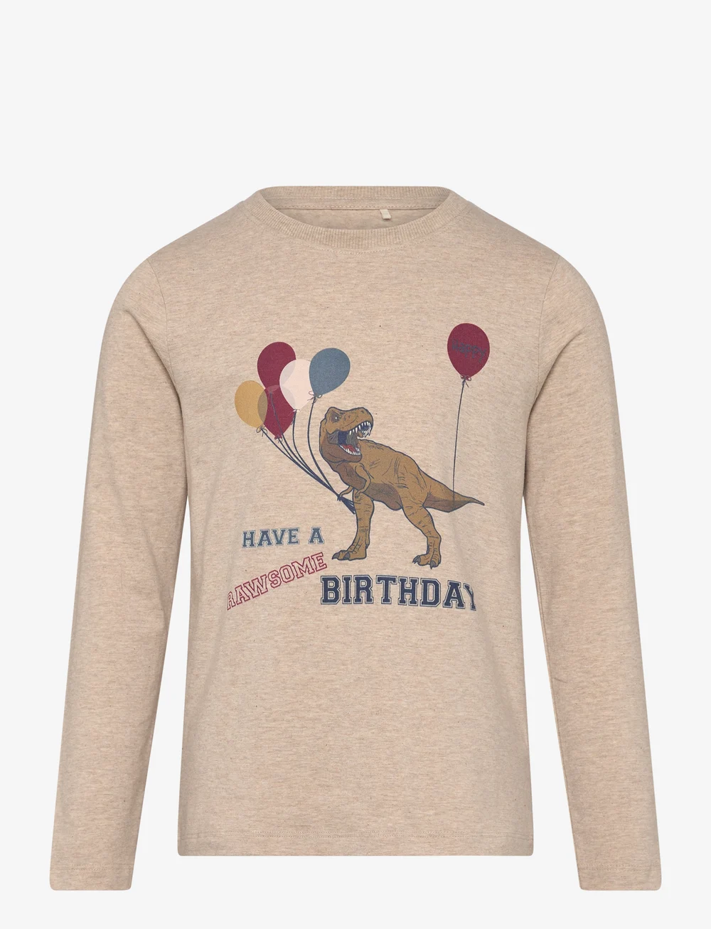 Minymo - T-shirt LS - långärmade t-shirts - beige melange - 0