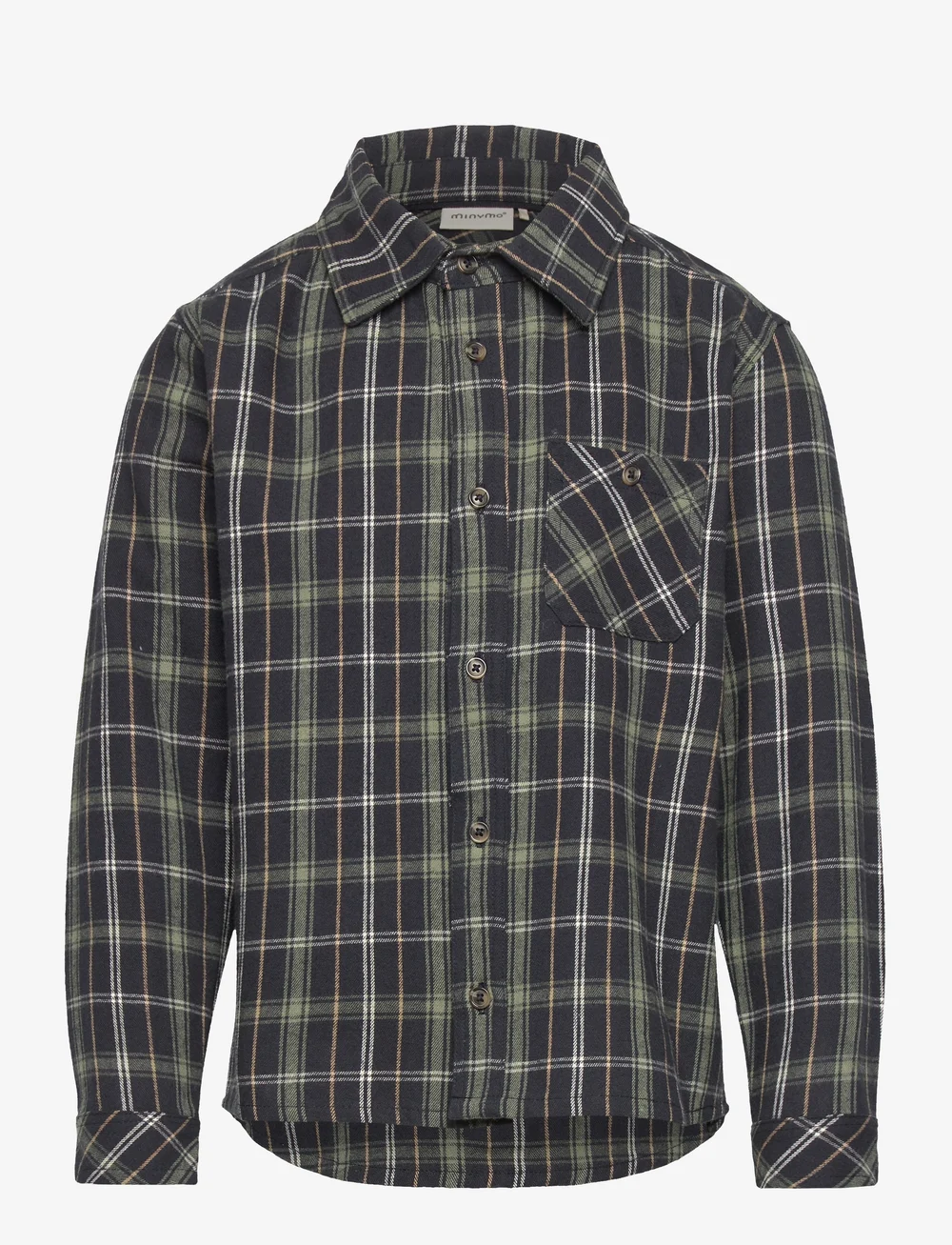 Minymo - Shirt LS Check - short-sleeved shirts - dark navy - 0
