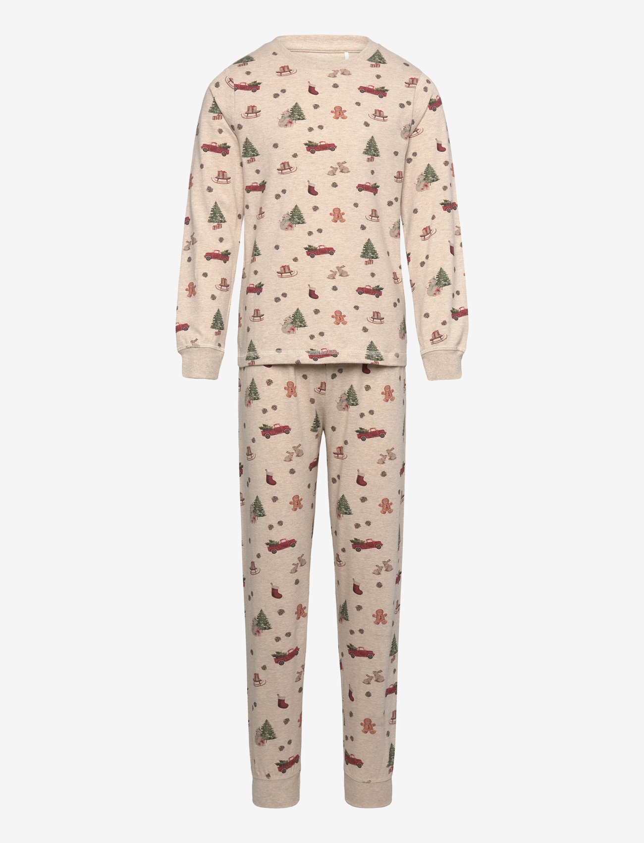 Minymo - Pyjamas Set AOP - brown melange - 0