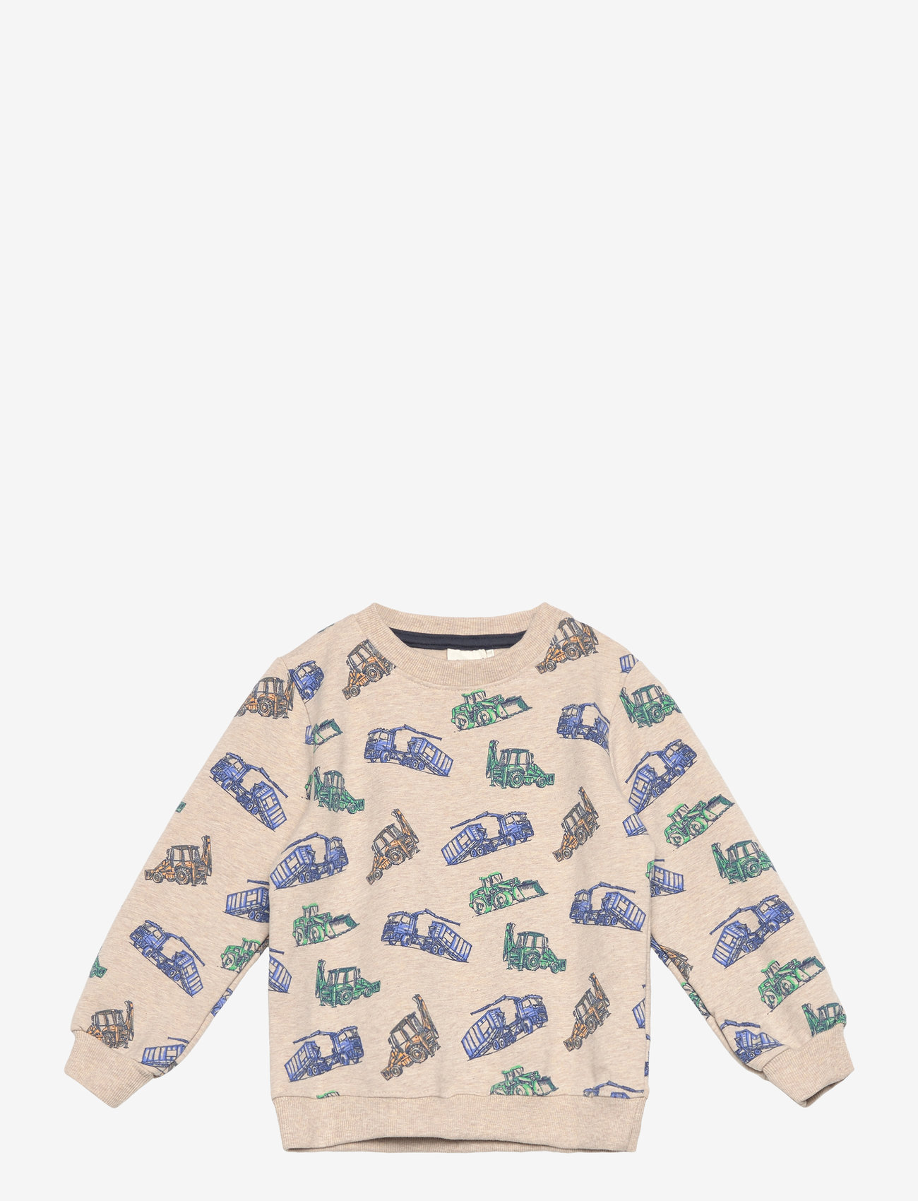 Minymo - Sweatshirt LS AOP - autumn clothing - beige melange - 0