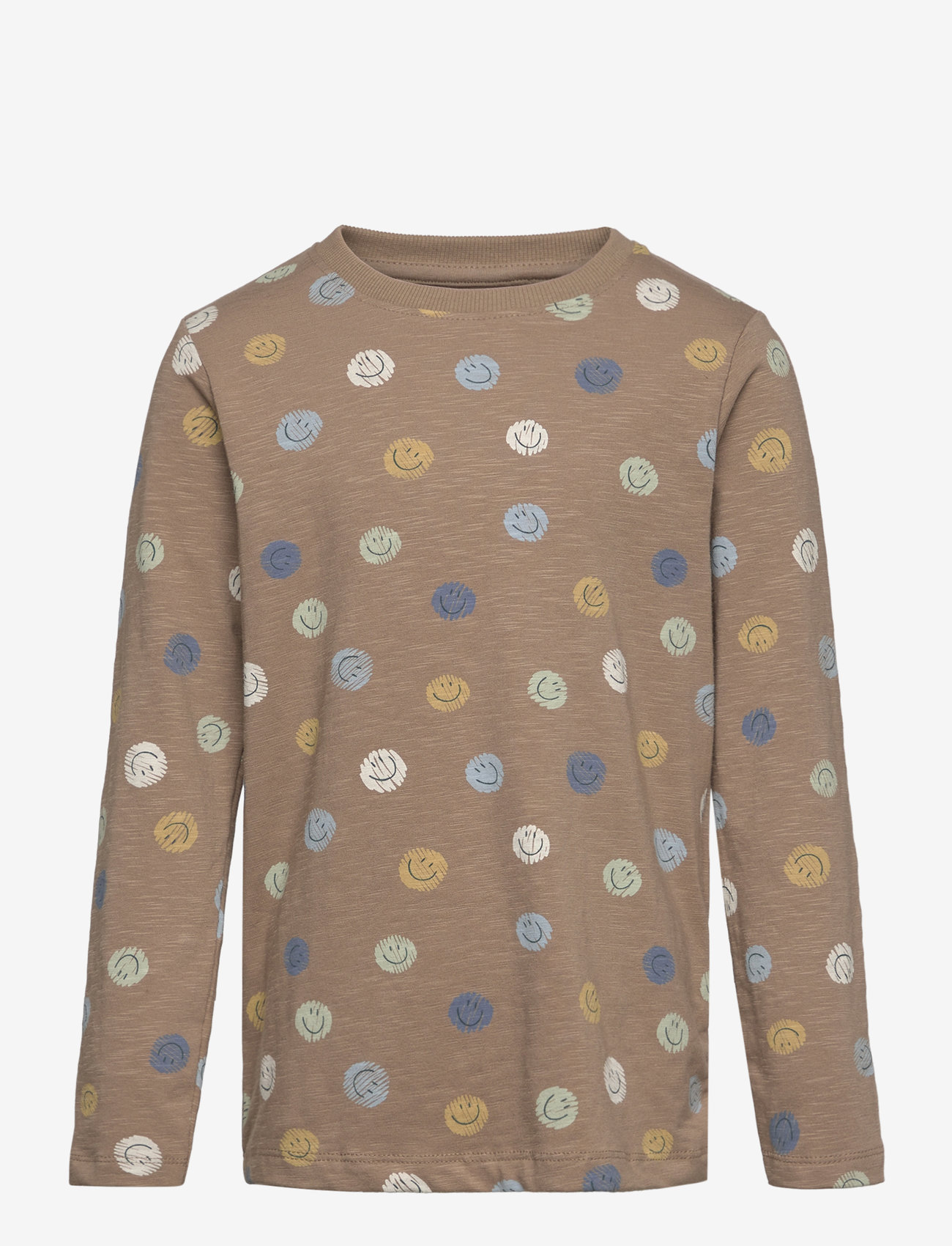 Minymo - T-shirt LS AOP - langärmelige - timber wolf - 1