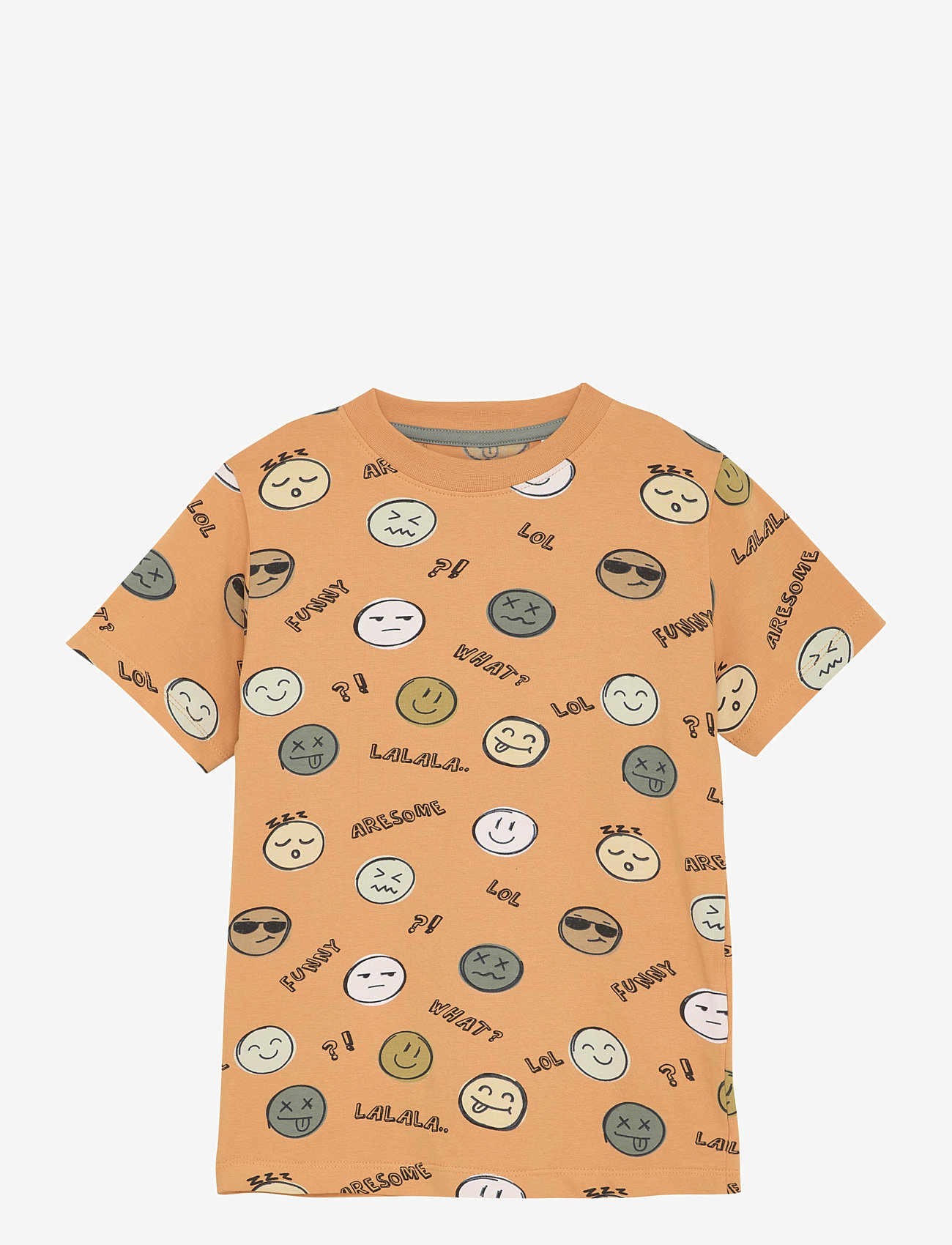 Minymo - T-shirt SS AOP - kortärmade - buckskin - 0