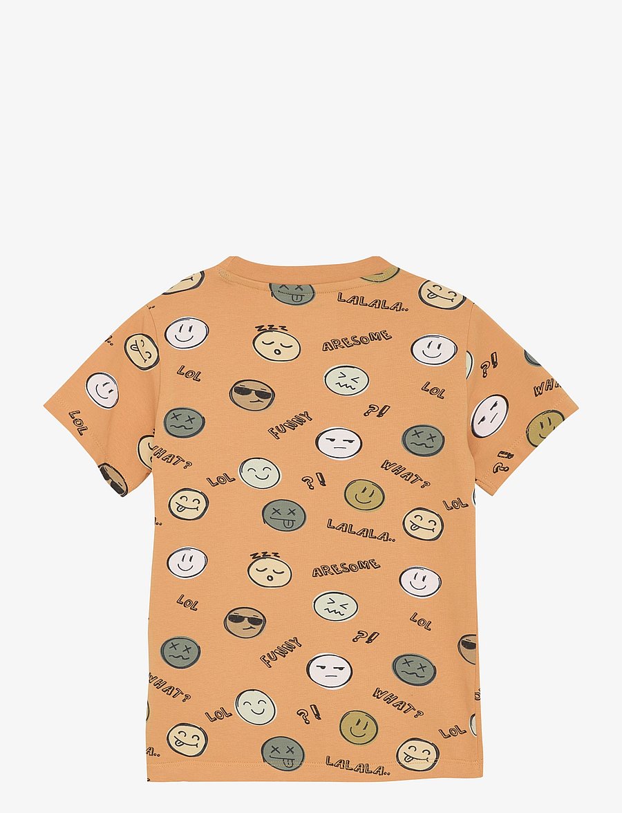 Minymo - T-shirt SS AOP - t-shirts - buckskin - 1
