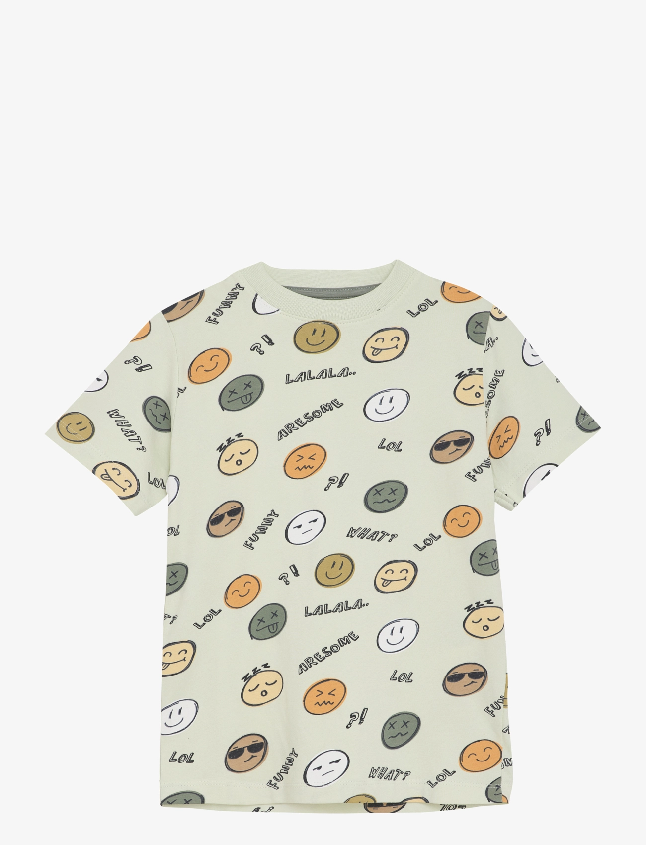 Minymo T-Shirt Ss Aop, 110, T-shirts, Grün - Short-sleeved, Kinder