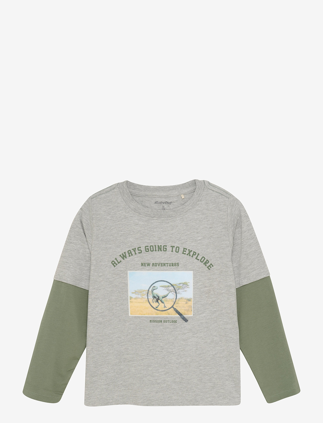 Minymo - T-shirt LS - efterårstøj - grey melange - 0