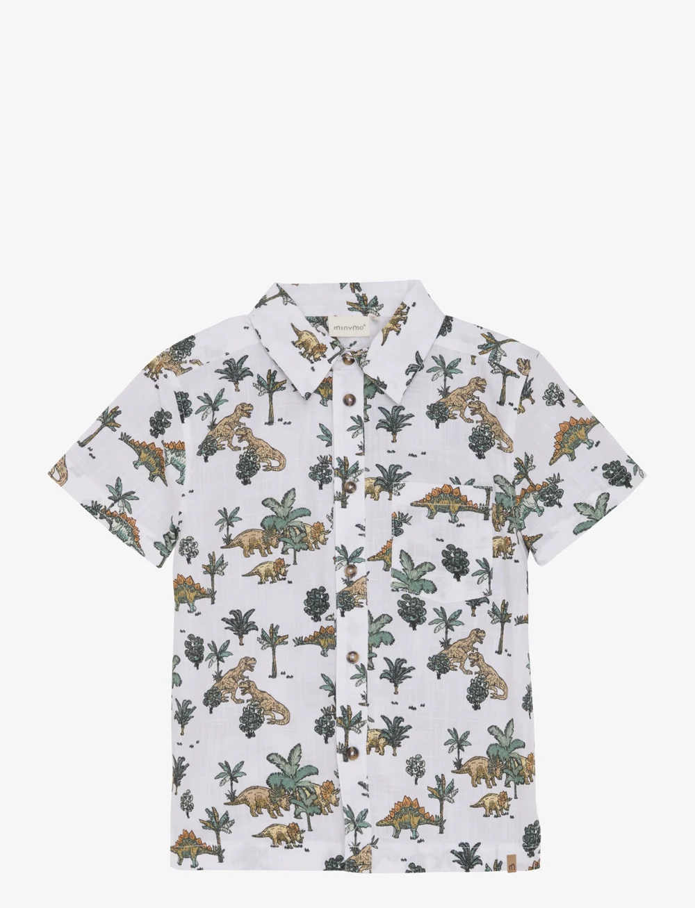 Minymo - Shirt SS AOP - kortærmede skjorter - bright white - 1